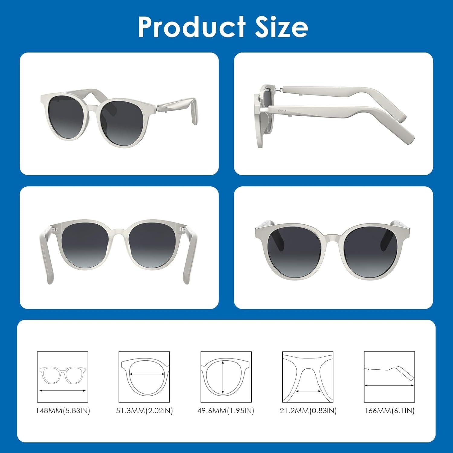 Gafas de sol inteligentes GetD con traducción AI y Bluetooth