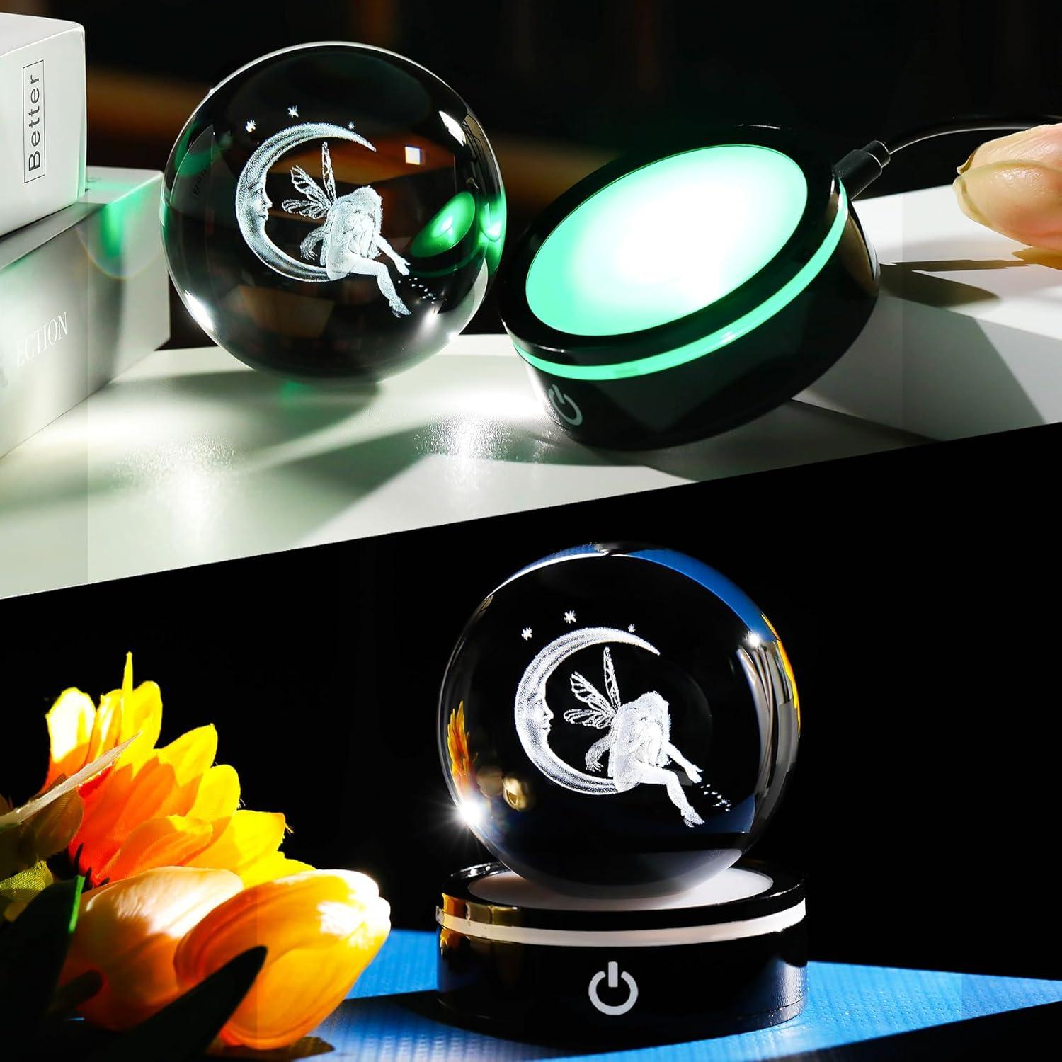 Figurita Hada Lunar 3D con Base LED Multicolor 8cm