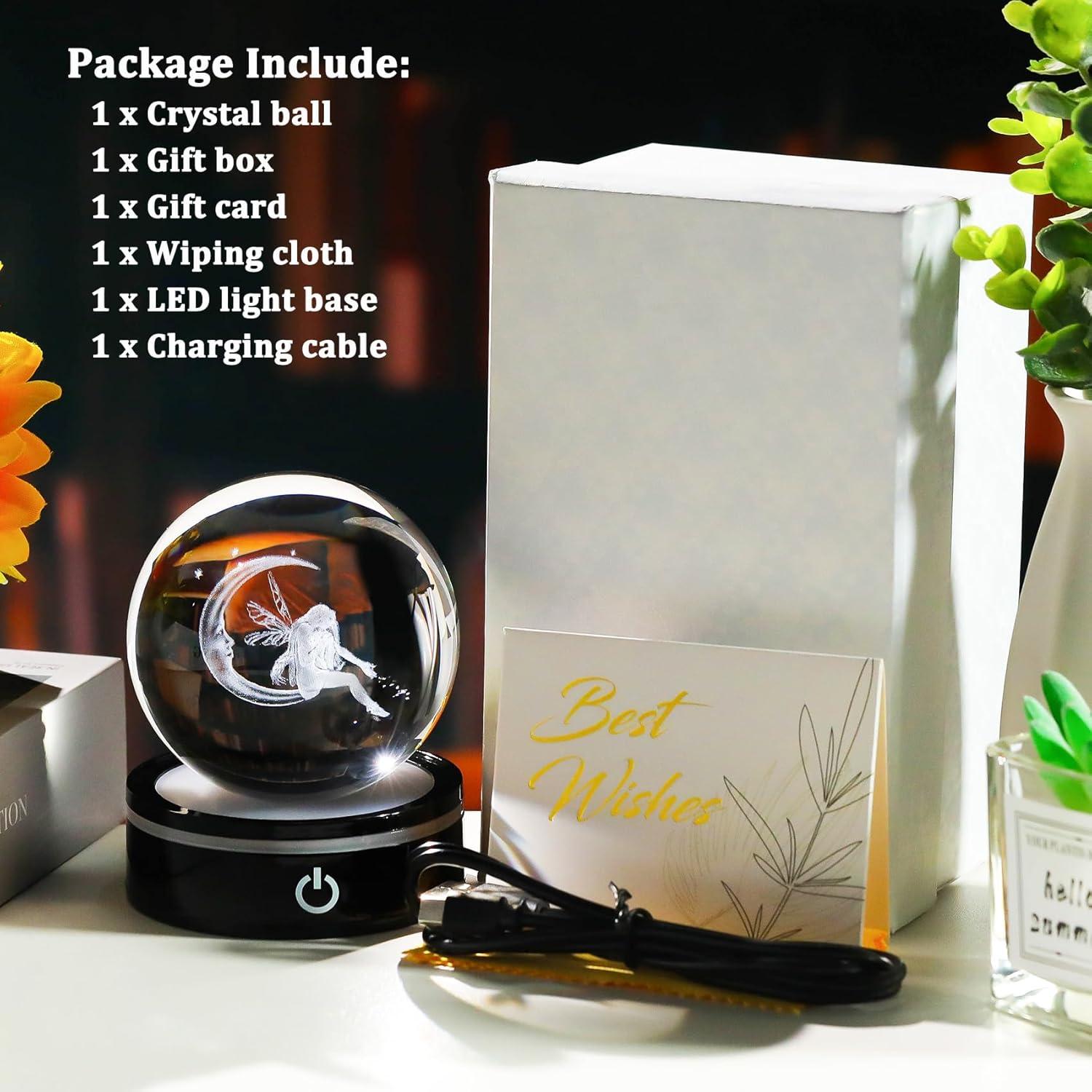 Figurita Hada Lunar 3D con Base LED Multicolor 8cm