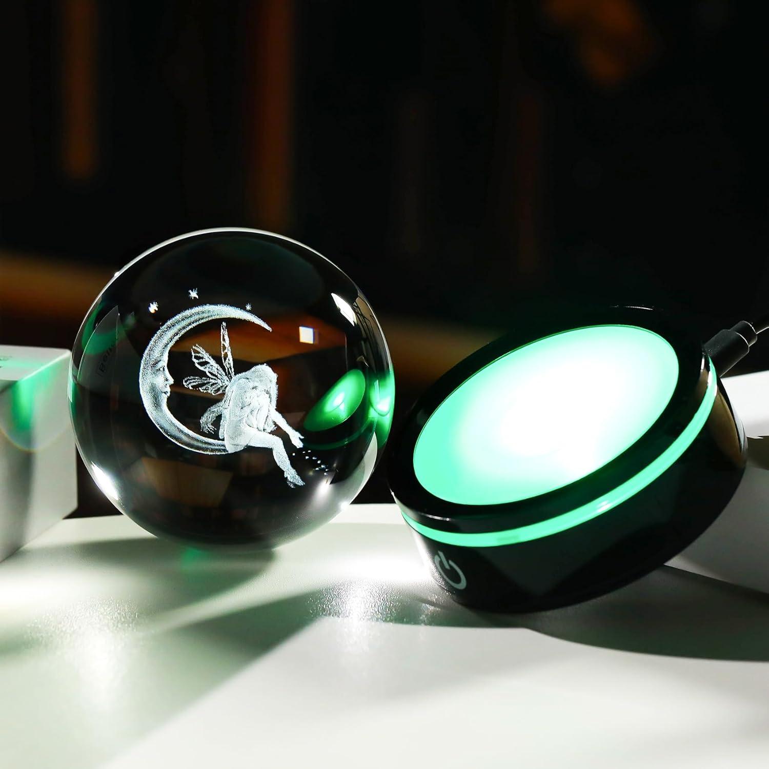 Figurita Hada Lunar 3D con Base LED Multicolor 8cm