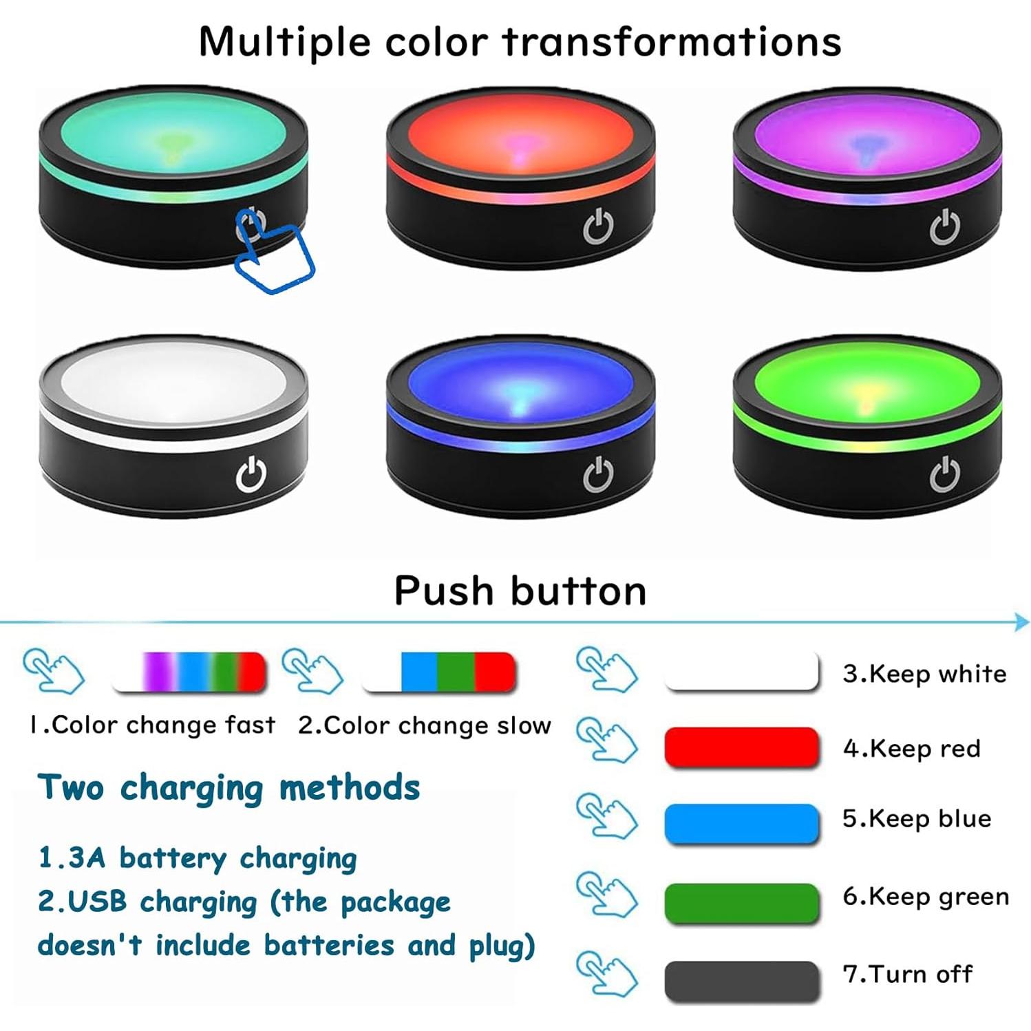 Figurita Colibrí 3D YWHL con Base LED Multicolor 8cm