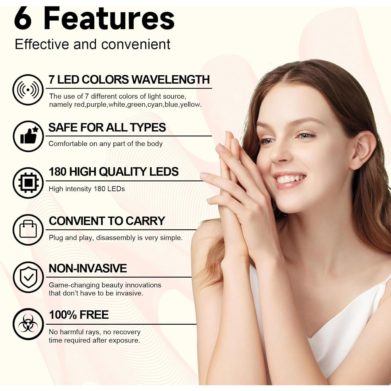 Lámpara de Terapia de Luz Roja Shyineyou 7 Colores LED