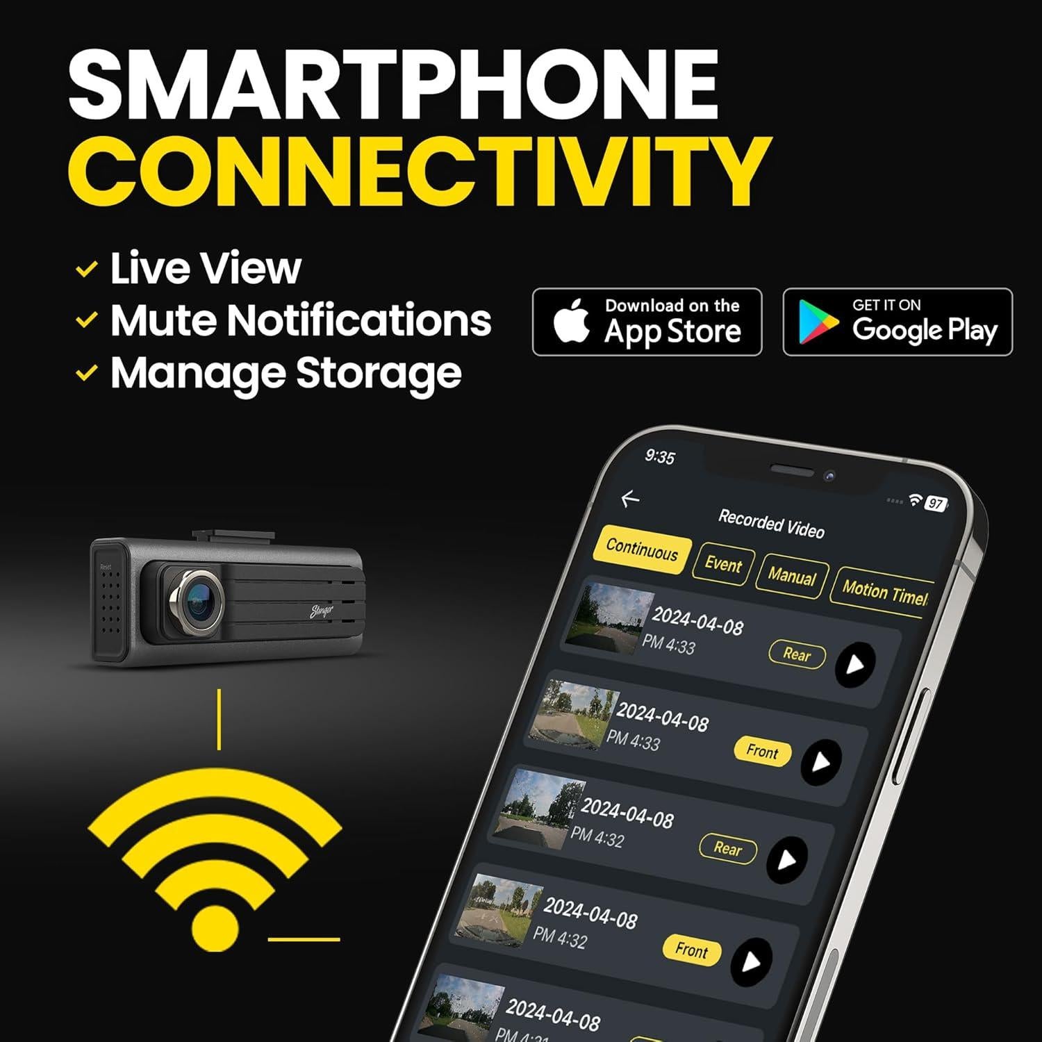 Cámara de tablero Stinger OPSIS Full HD 1080p con cámara trasera