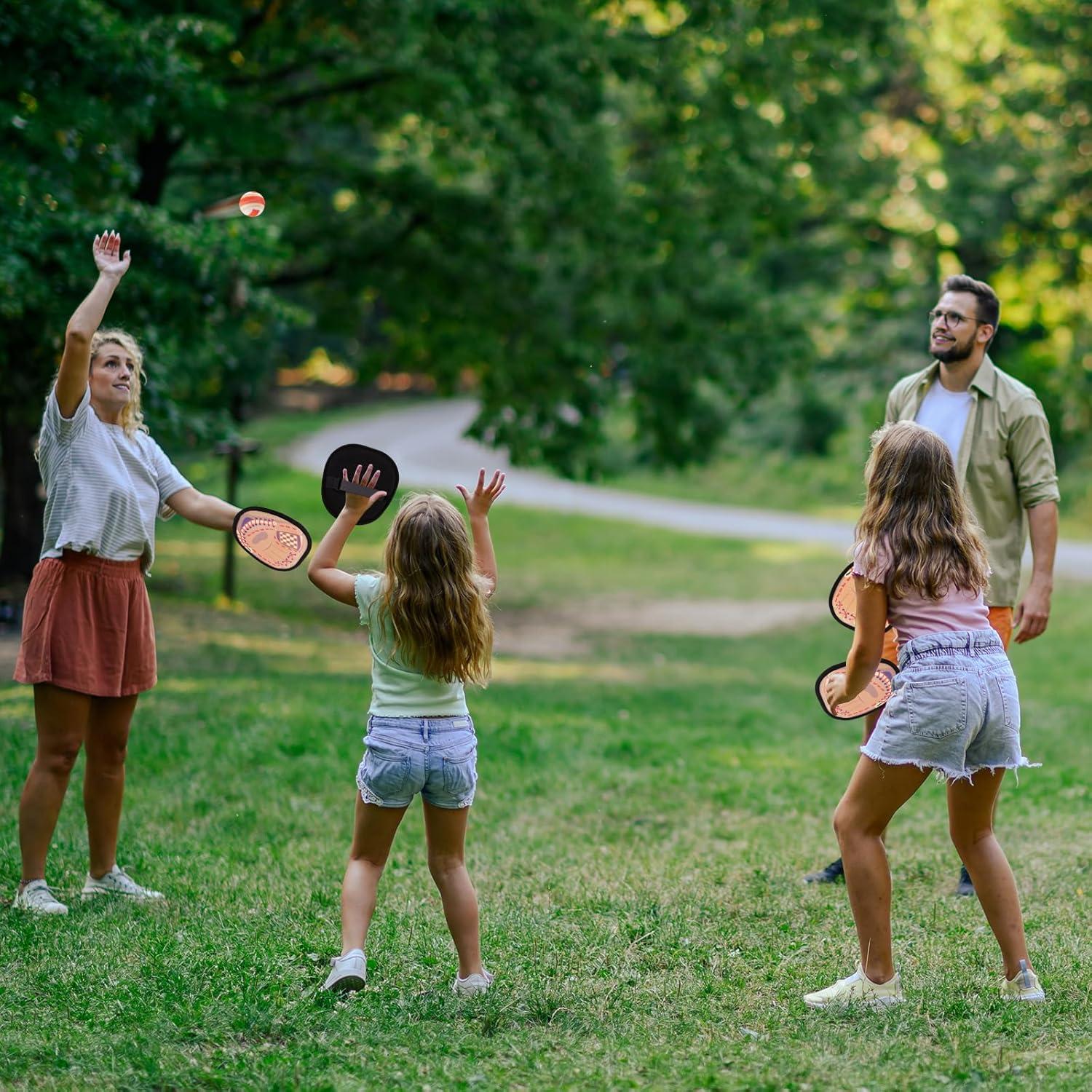 Juego de Lanzar y Atrapar Qrooper 4 Palas 4 Pelotas