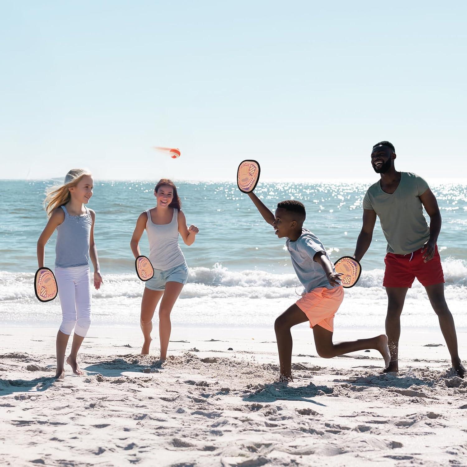 Juego de Lanzar y Atrapar Qrooper 4 Palas 4 Pelotas