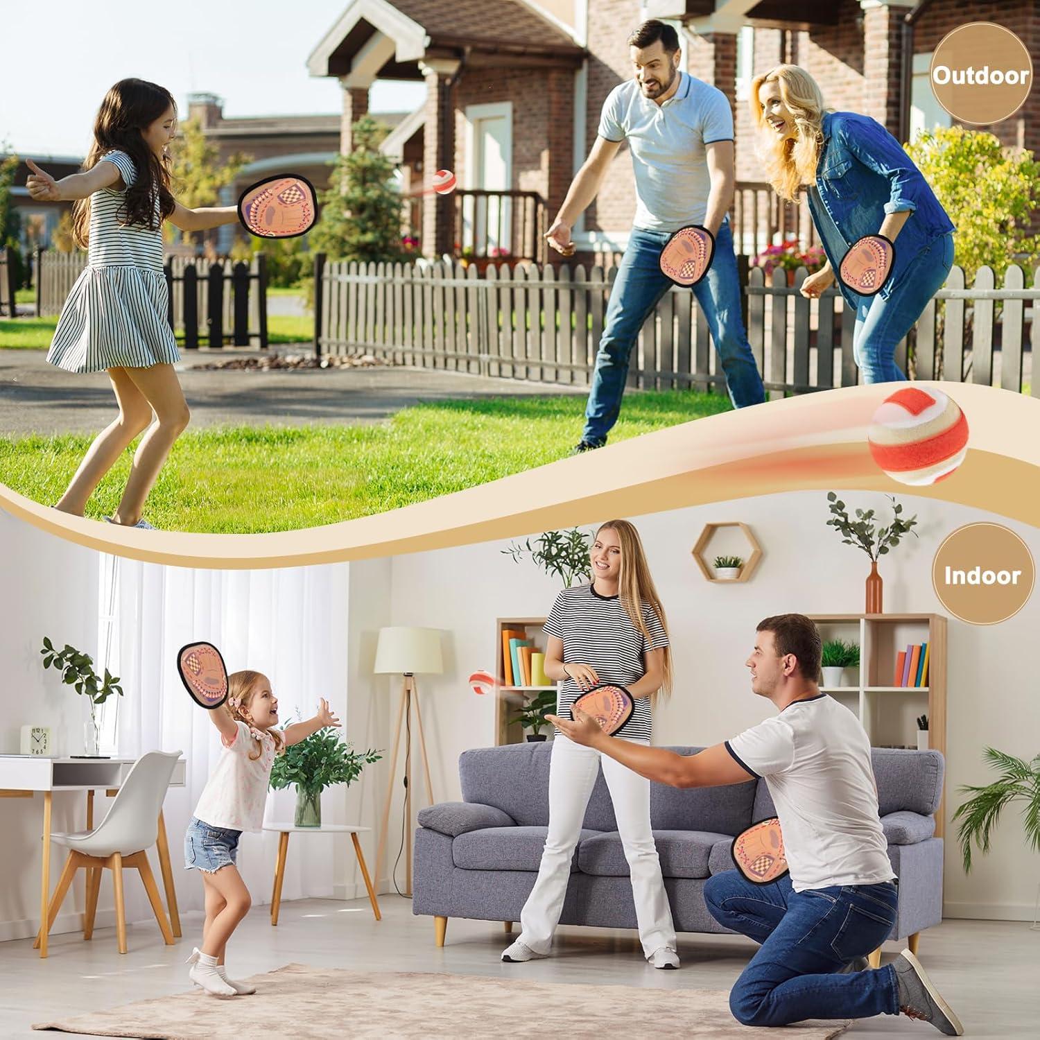 Juego de Lanzar y Atrapar Qrooper 4 Palas 4 Pelotas