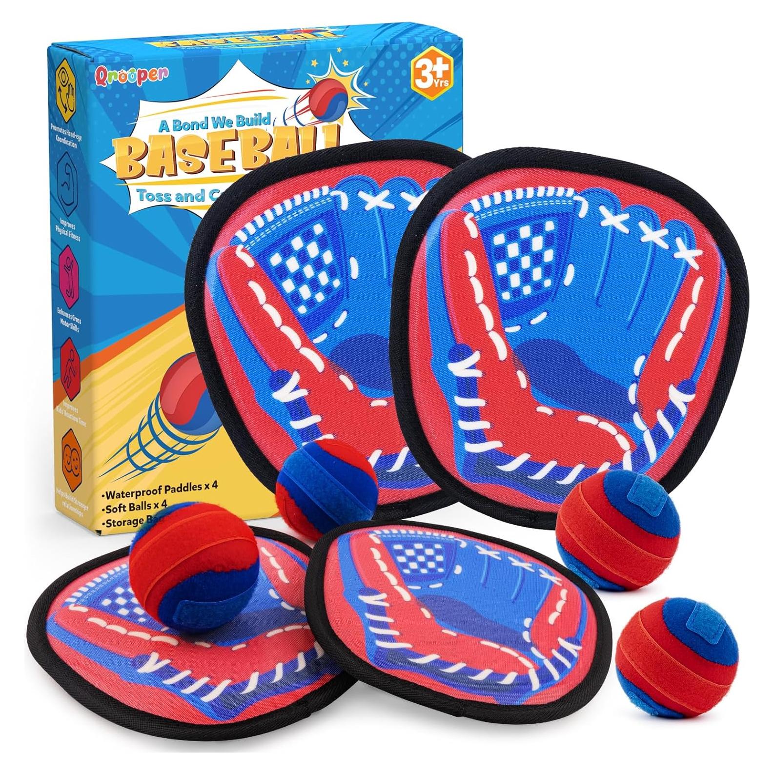 Juego de Lanzar y Atrapar Qrooper 4 Palas 4 Pelotas