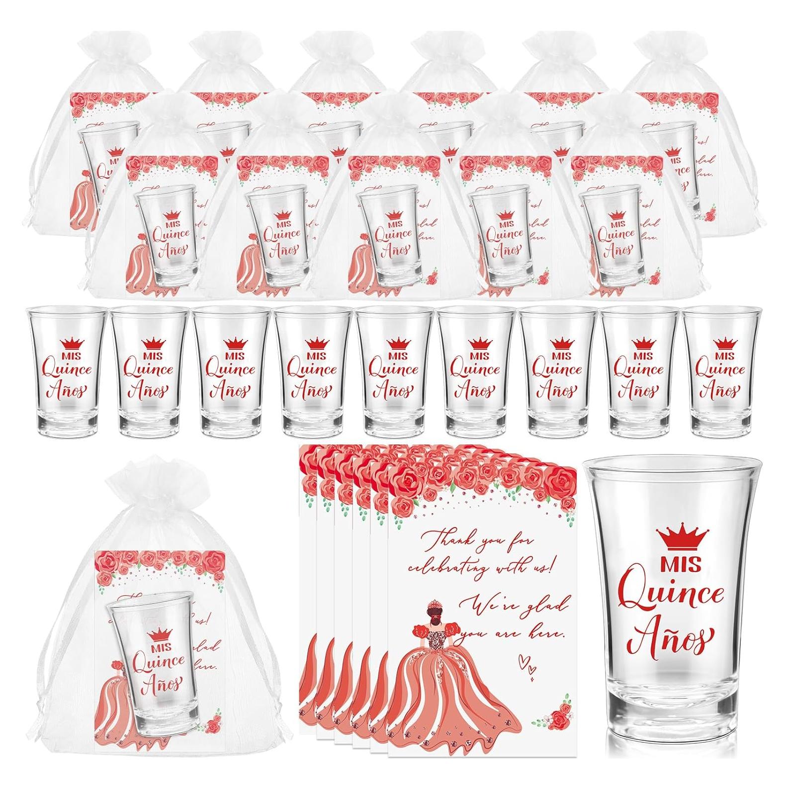 Recuerdos de Quinceañera Havawish 50 Vasos Acrílicos Rojo