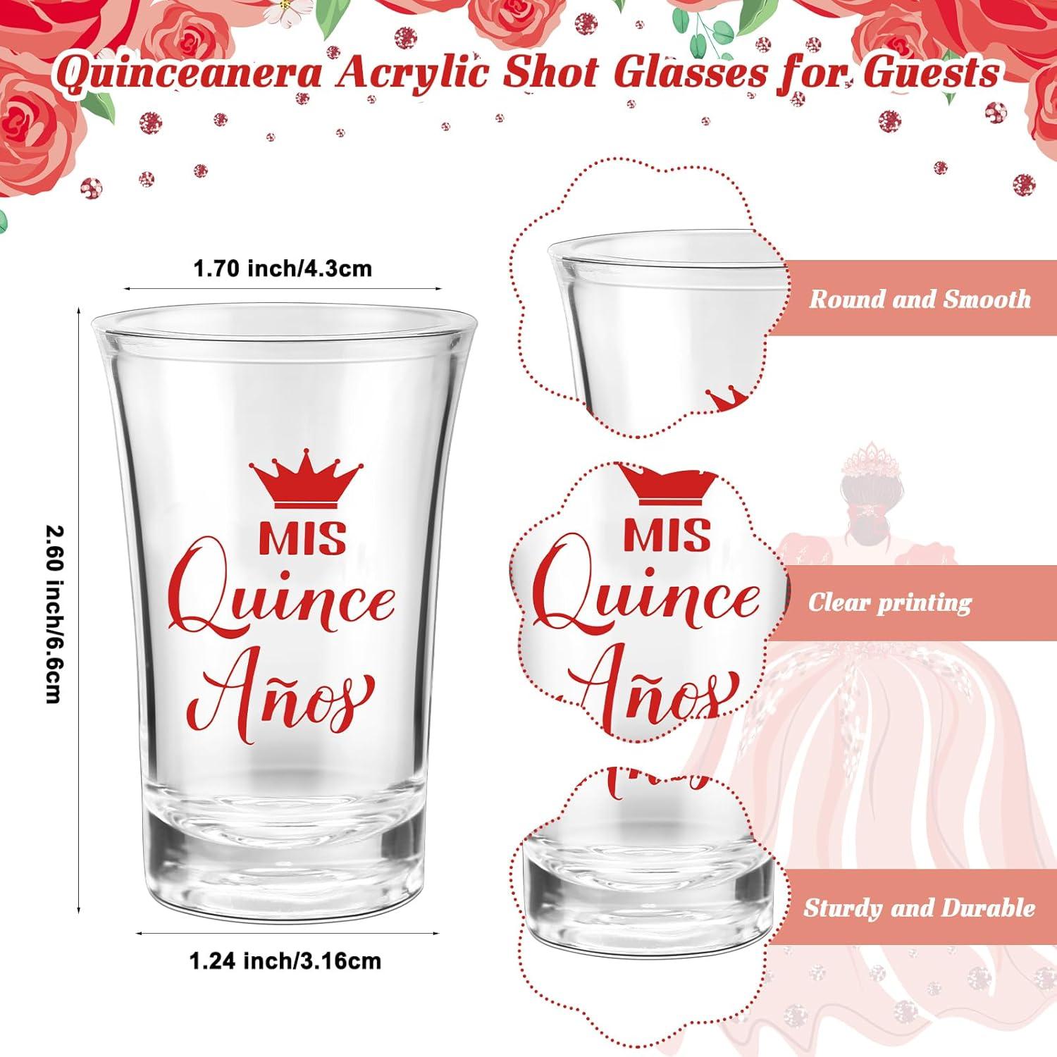 Recuerdos de Quinceañera Havawish 50 Vasos Acrílicos Rojo