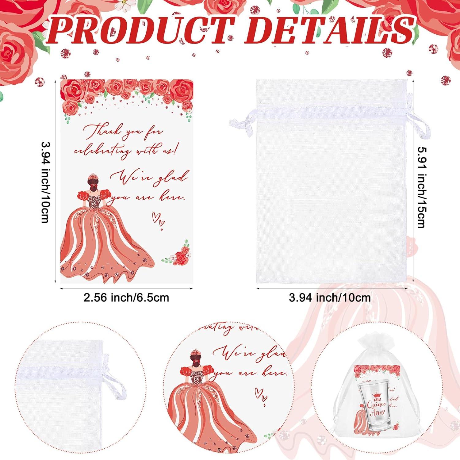 Recuerdos de Quinceañera Havawish 50 Vasos Acrílicos Rojo