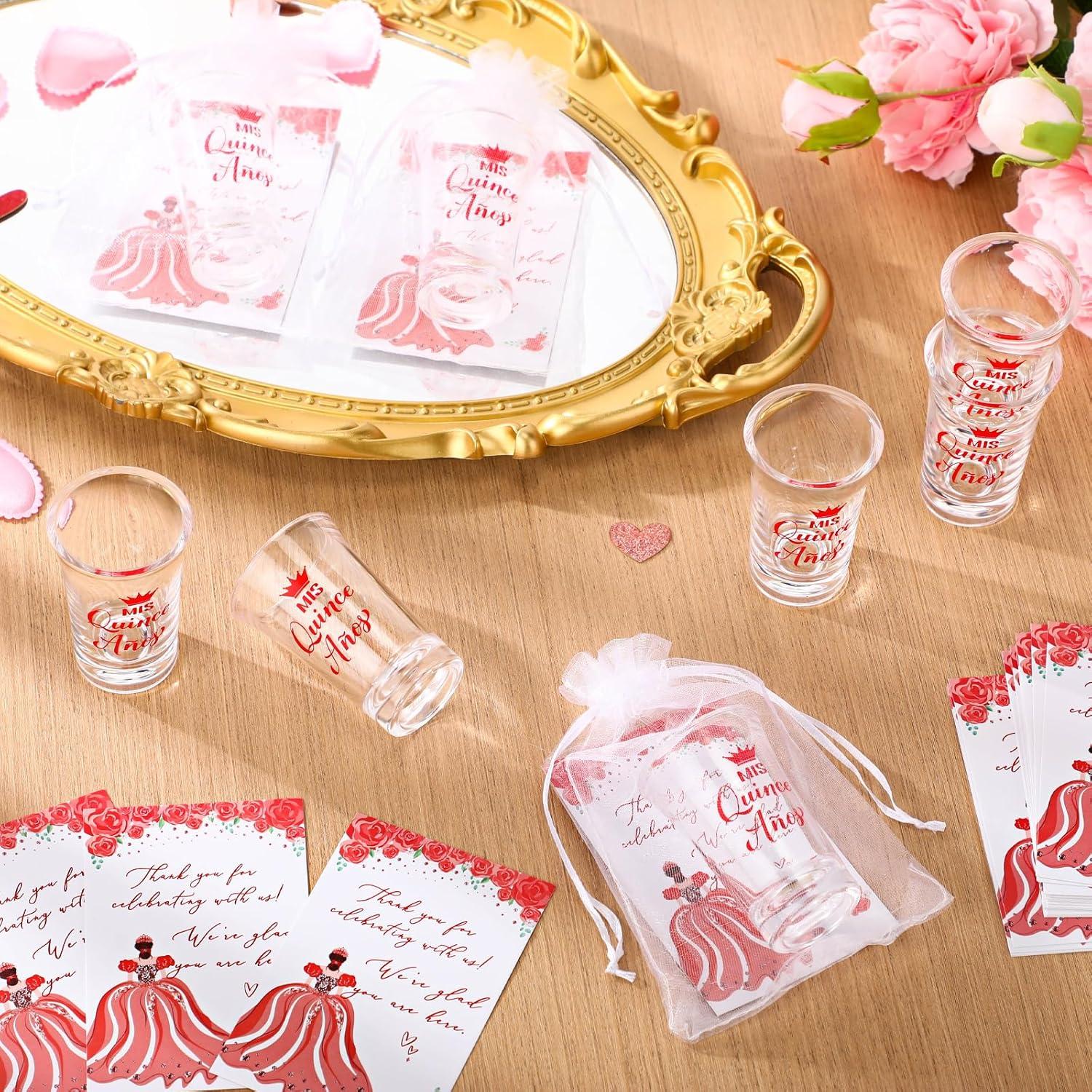 Recuerdos de Quinceañera Havawish 50 Vasos Acrílicos Rojo