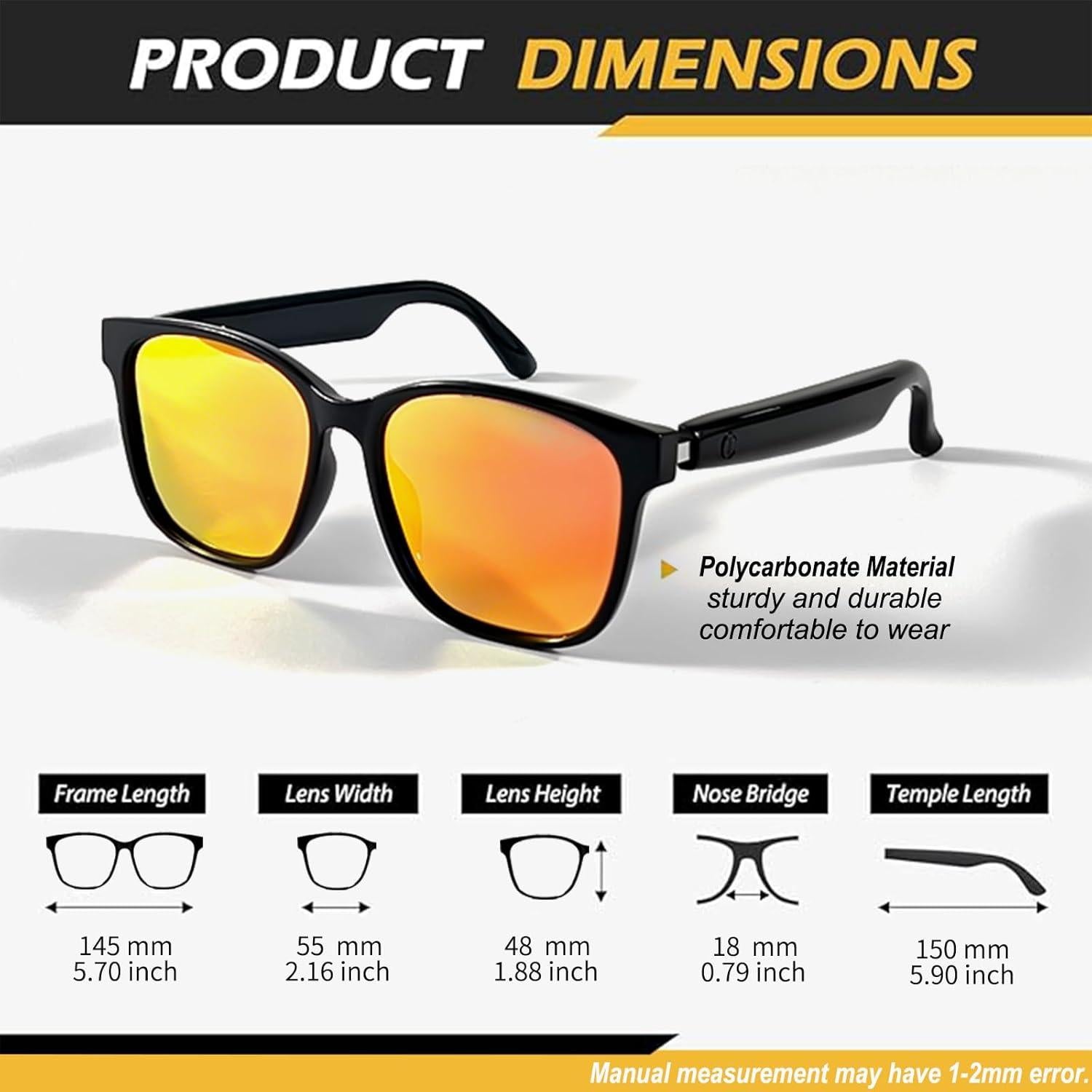 Gafas Bluetooth Giinova Unisex con Altavoz y Lentes Polarizados