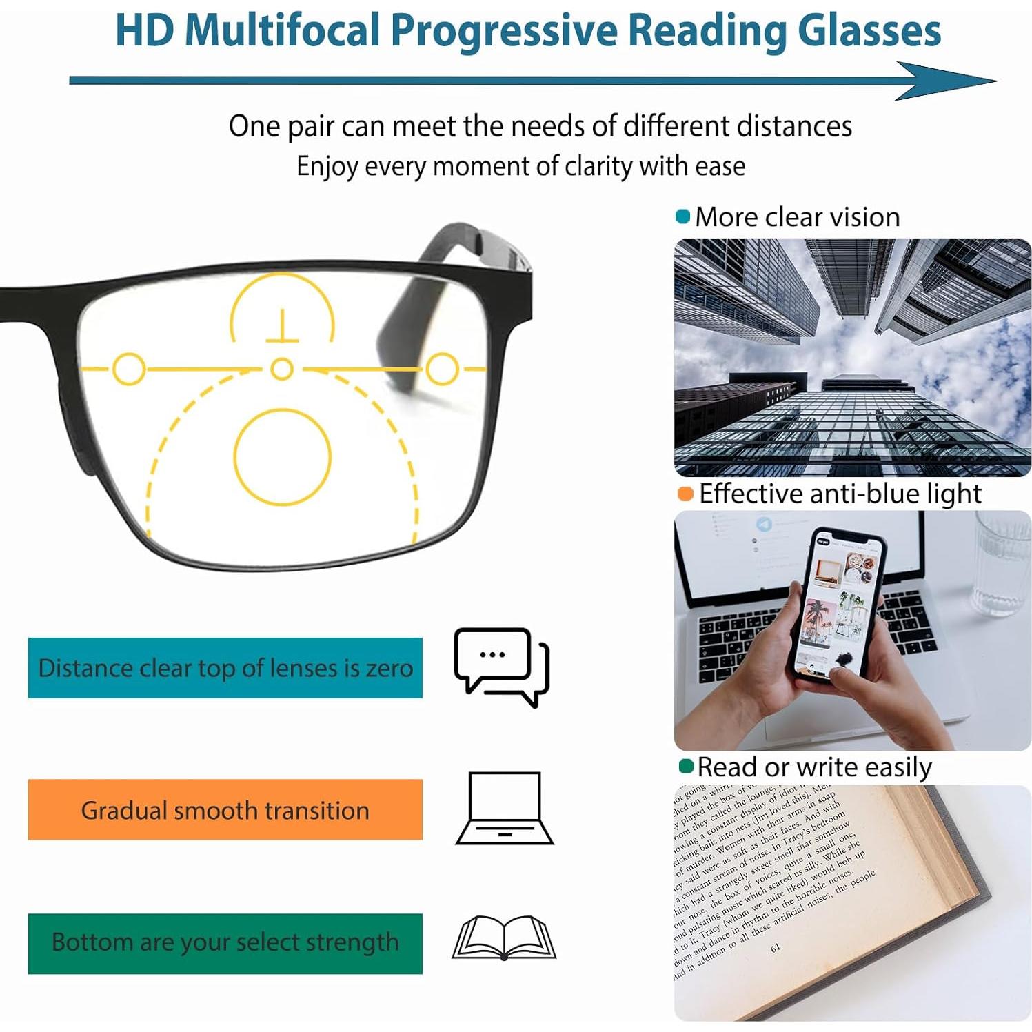 Gafas de lectura multifocales K.LAVER con protección UV400