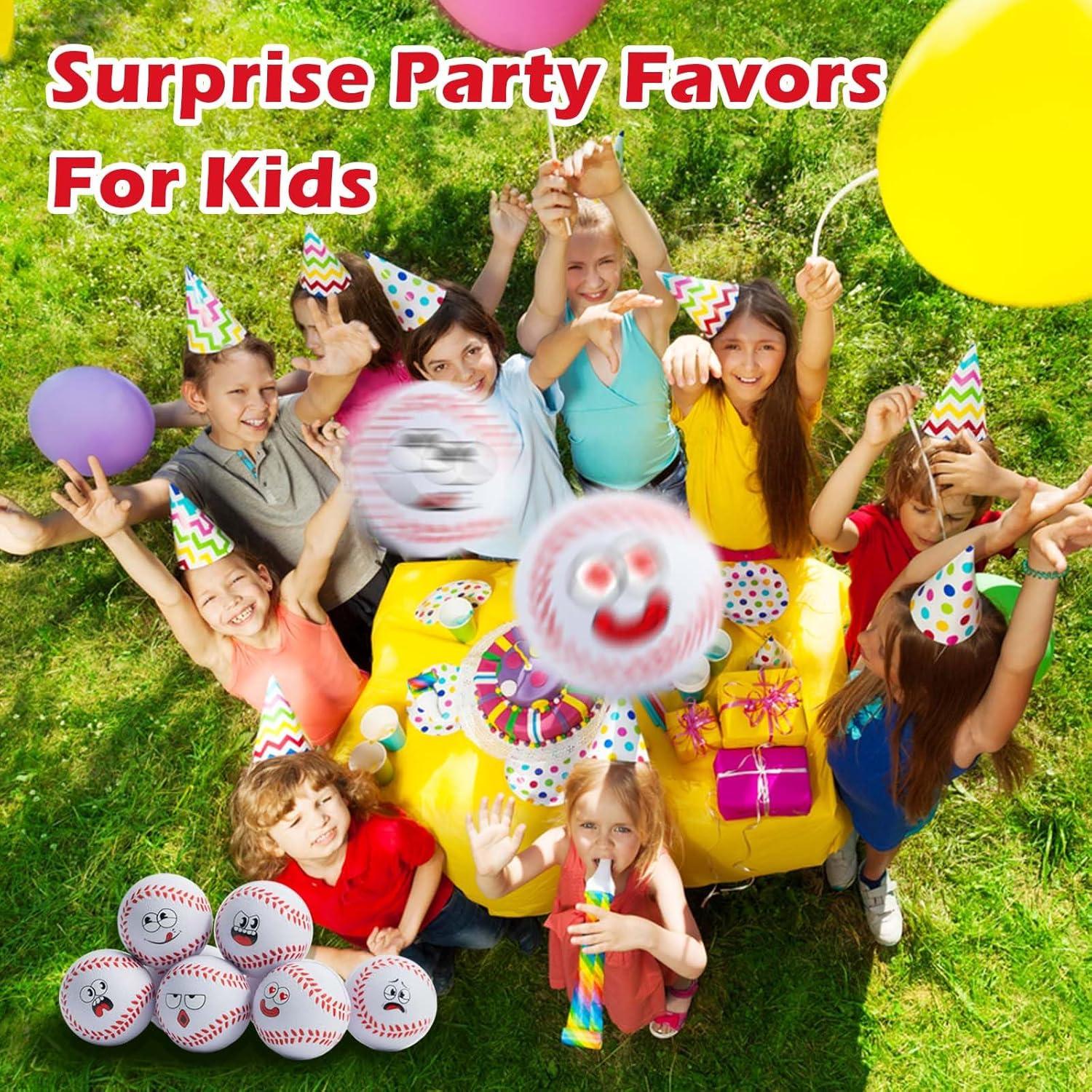 24 Mini Pelotas de Estrés de Béisbol con Caras Divertidas