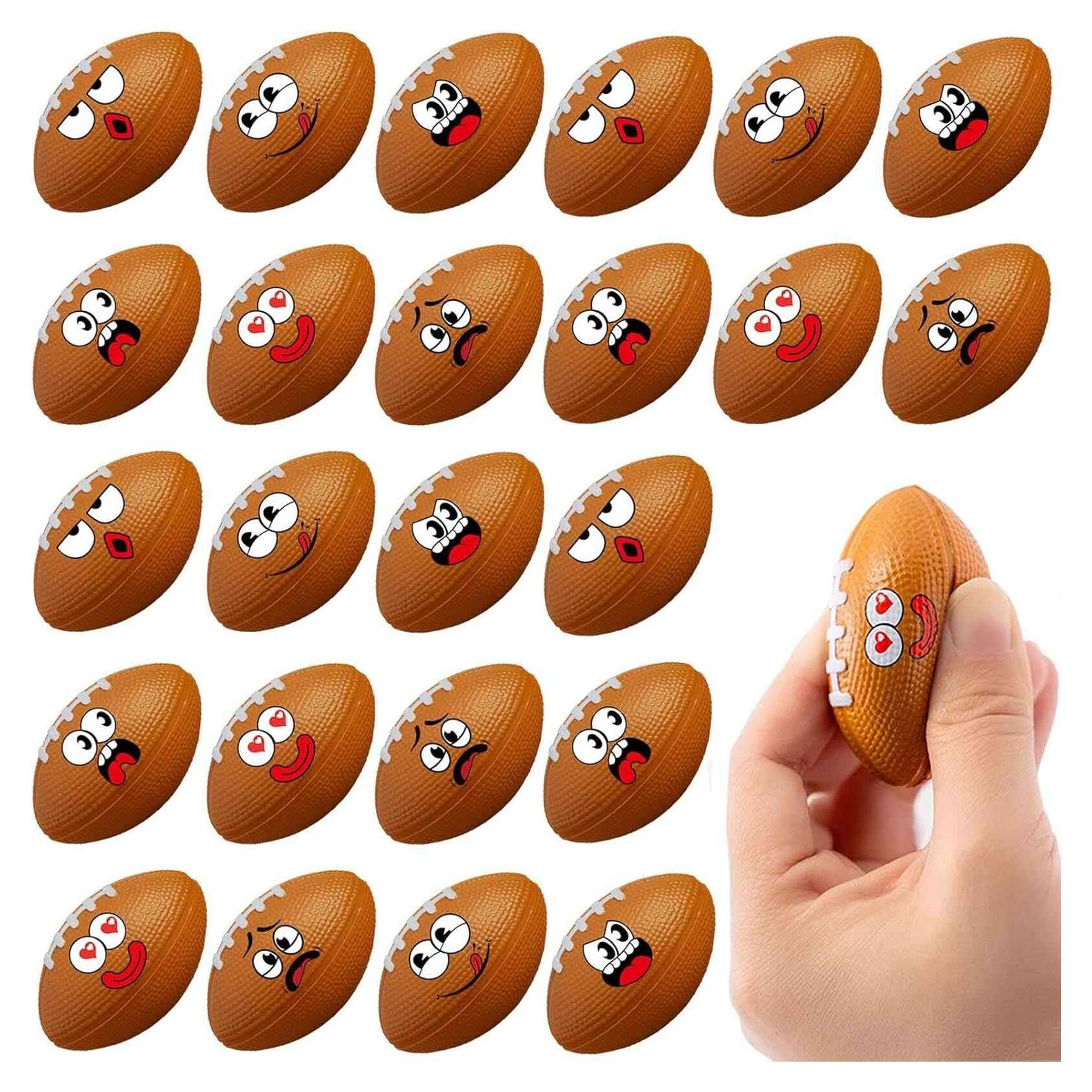 24 Mini Pelotas de Estrés de Fútbol Facial 5.08 cm