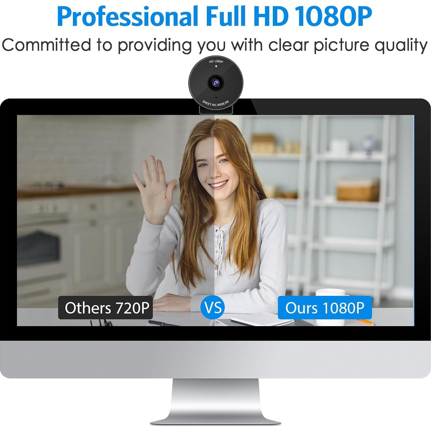 Webcam EMEET C950 1080P USB con Micrófono y Tapa Privacidad