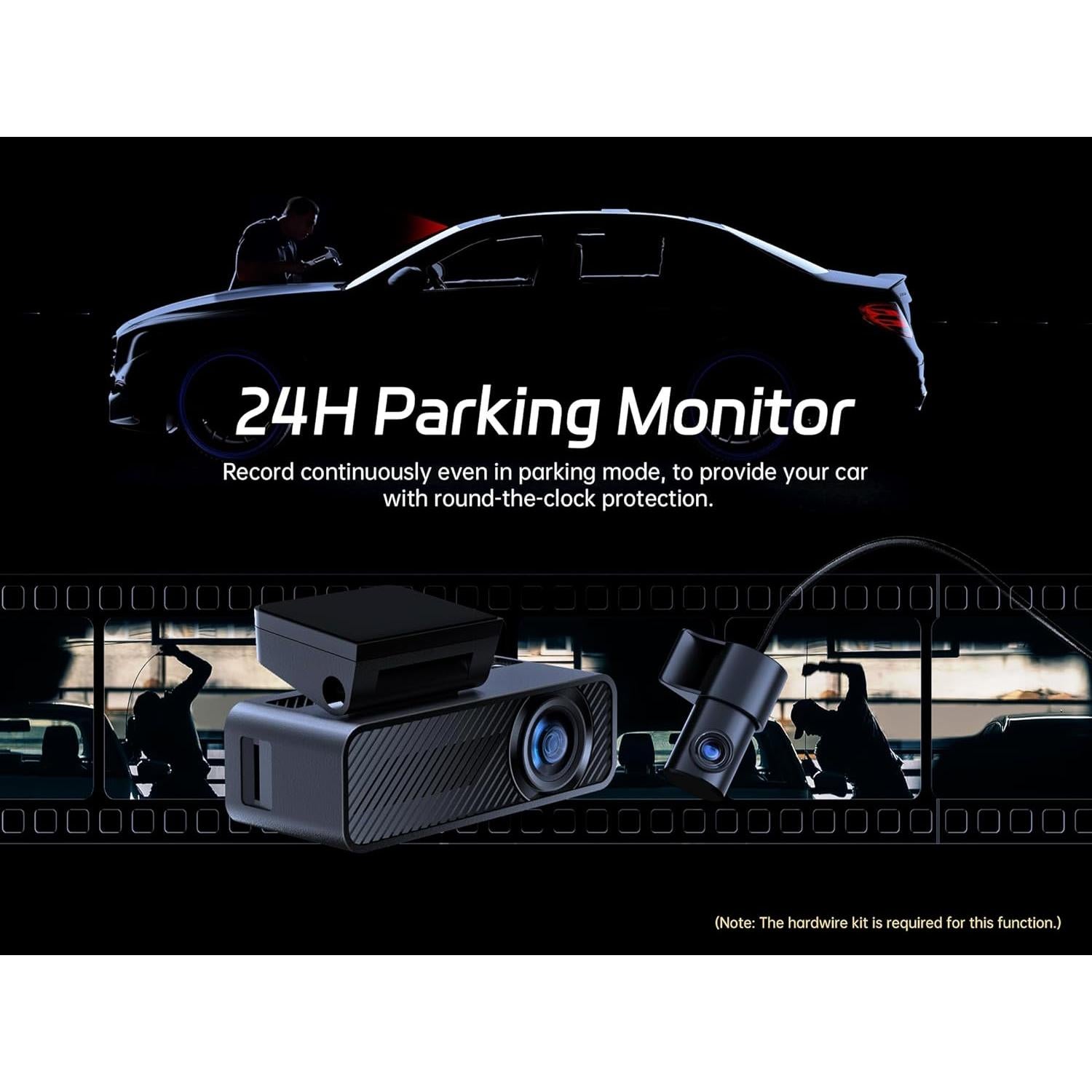 Pelsee P1 Duo 4K Dash Cam Front and Rear, 64GB SD Card, 4K+1080P Dual Dash Camera for Cars, Wi-Fi & App Control, 1.5’’IPS Display Car Camera, Voice Control, Night Vision, 24H Parking Mode, G-Sensor