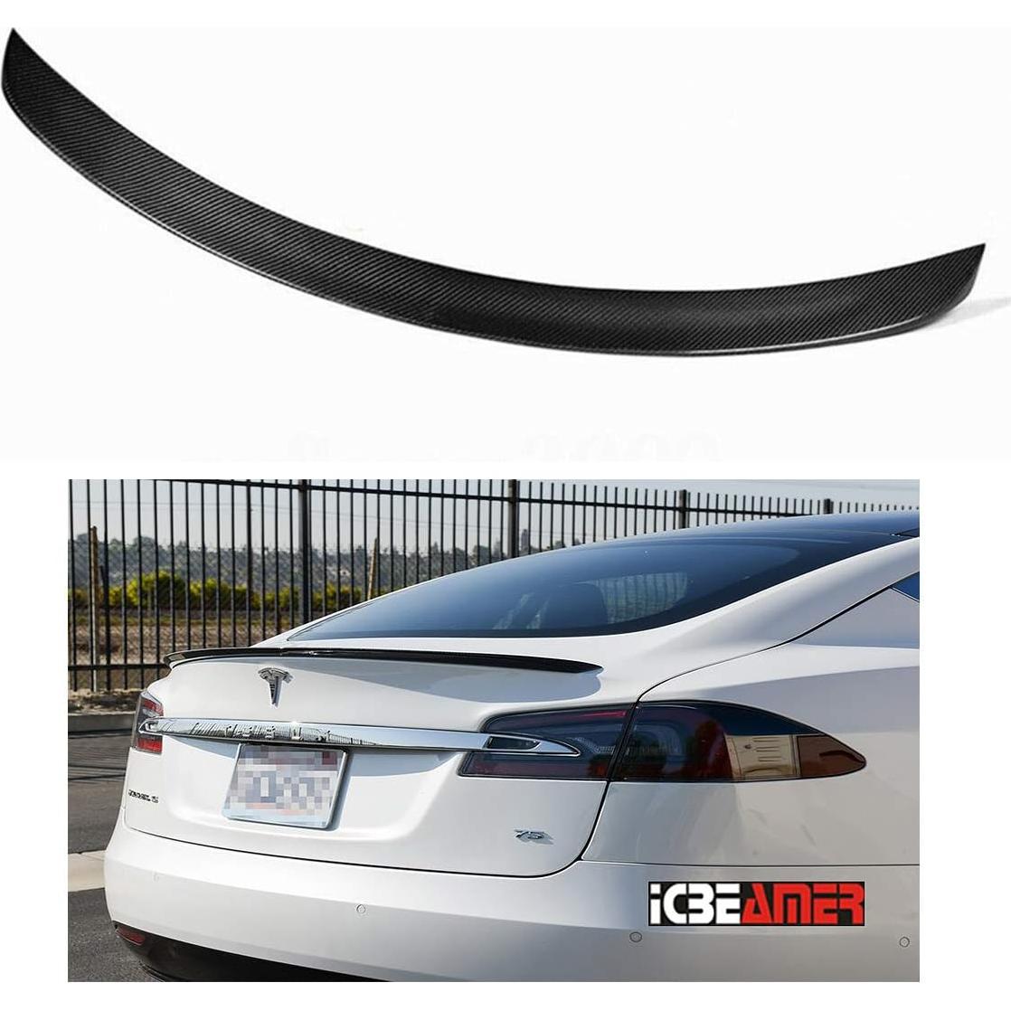 Alerón de Fibra de Carbono ICBEAMER para Tesla Model S 2012-2023