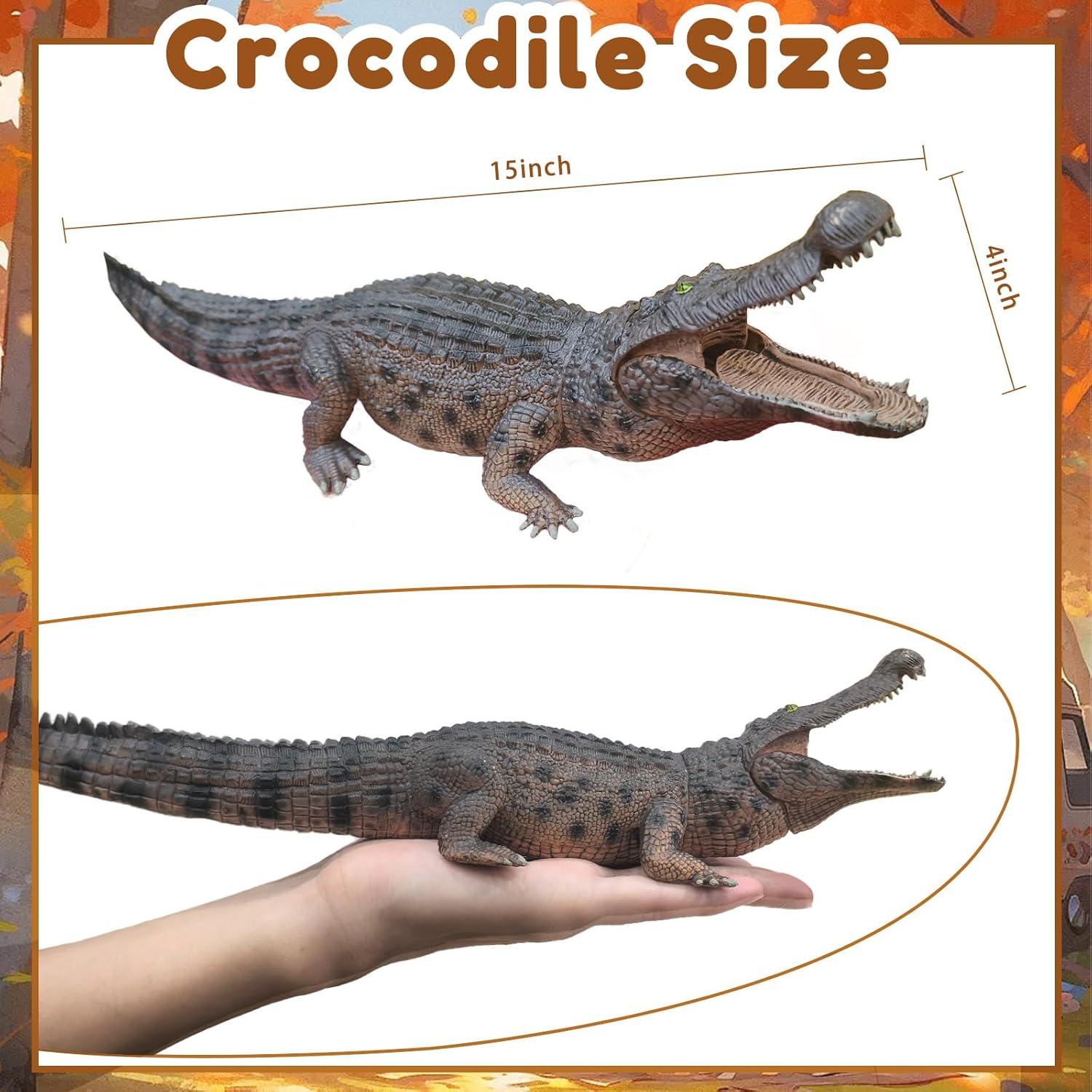 Juguete Cocodrilo Gigante EOIVSH 38 cm Realista con Mandíbula