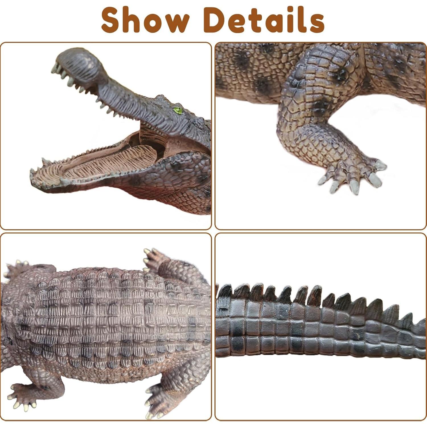 Juguete Cocodrilo Gigante EOIVSH 38 cm Realista con Mandíbula