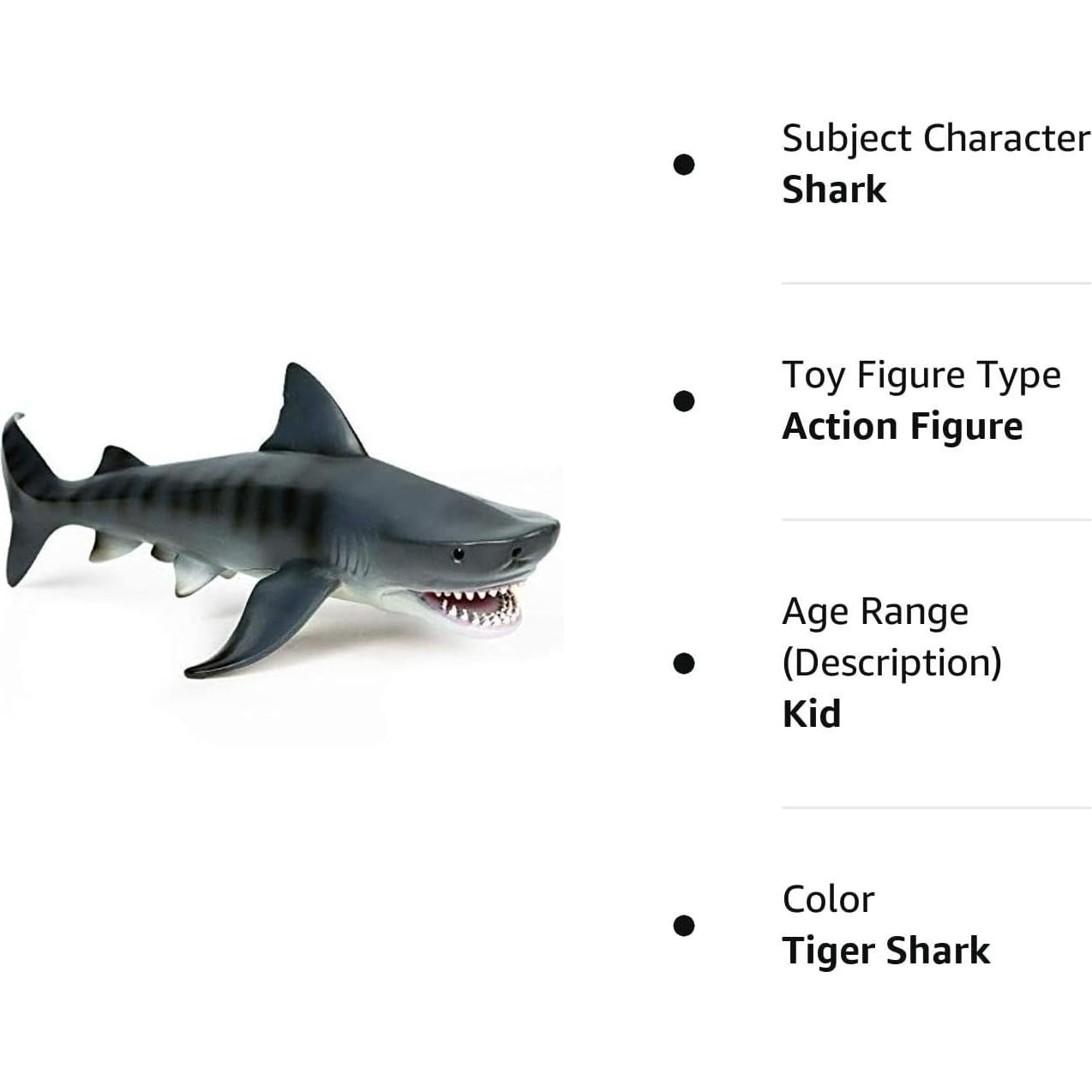 Juguete Tiburón Tigre EOIVSH 28 cm Realista Educativo