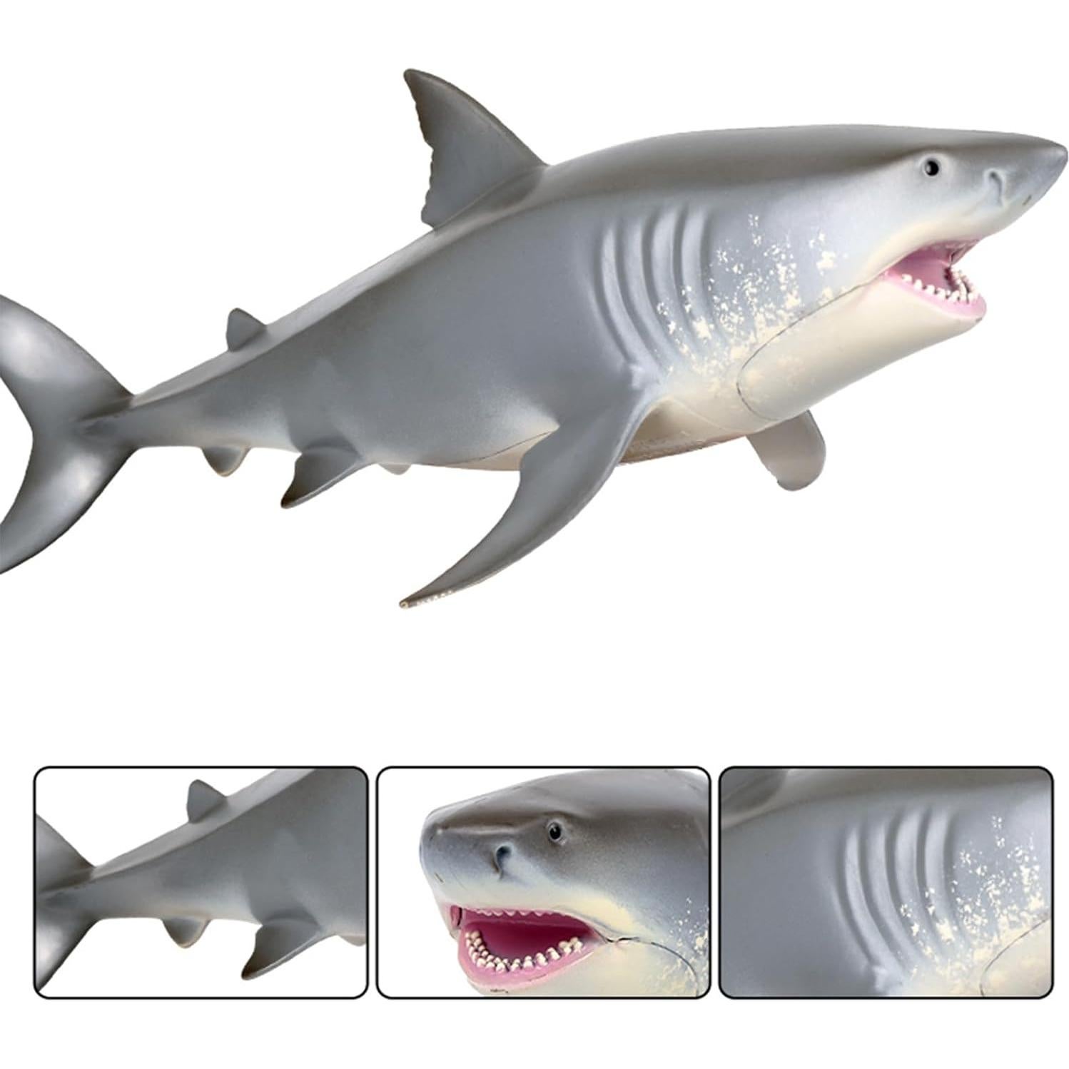 Juguete tiburón blanco EOIVSH 18.5 cm figura realista