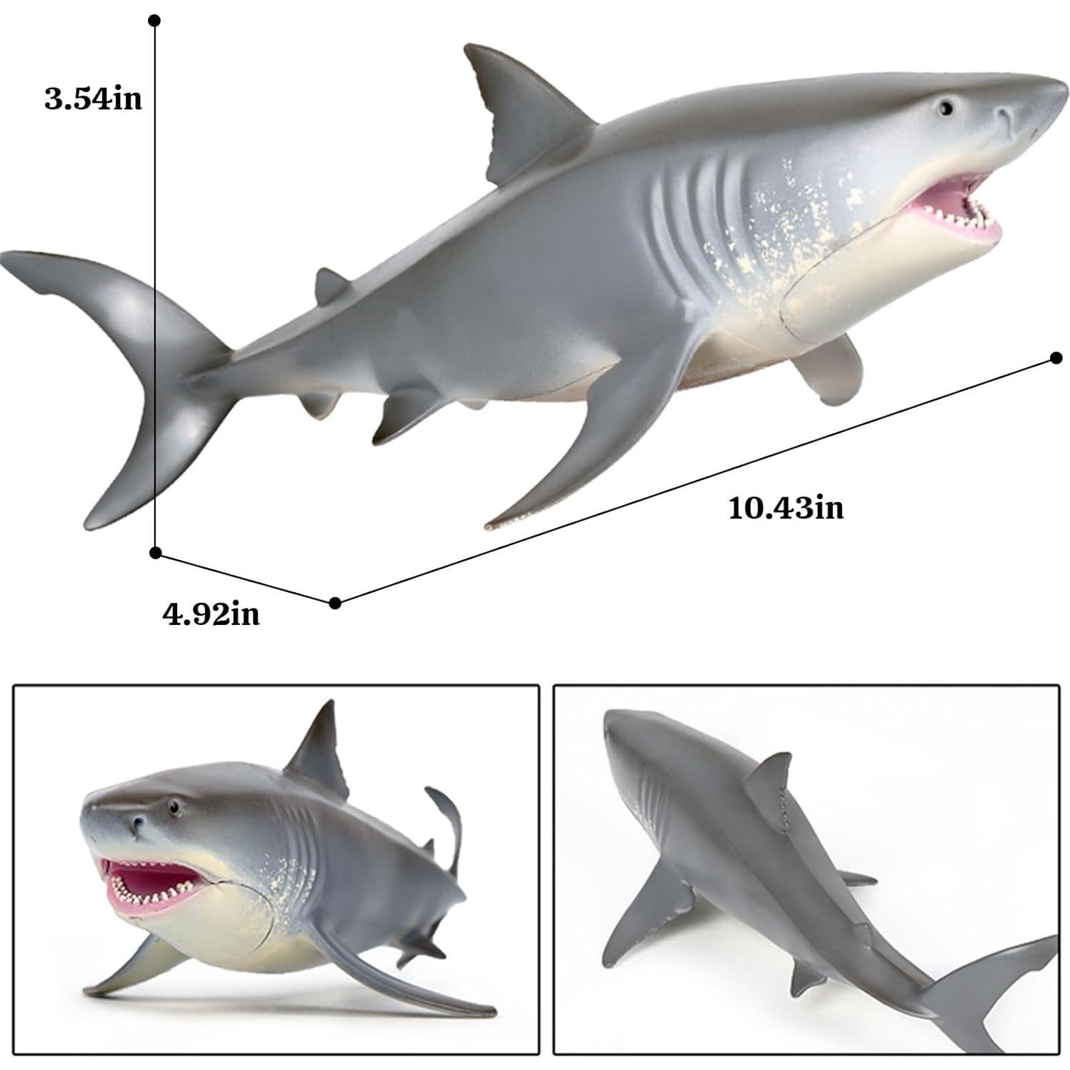 Juguete tiburón blanco EOIVSH 18.5 cm figura realista