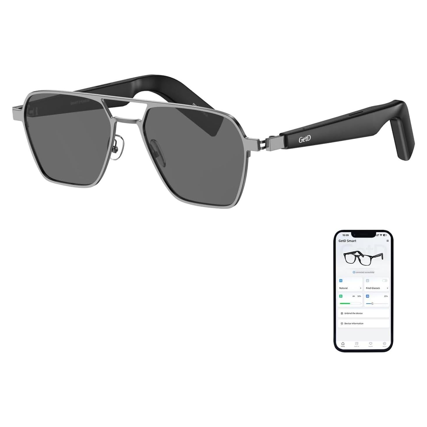 Gafas Inteligentes GetD Polarizadas Gris Oscuro con Bluetooth