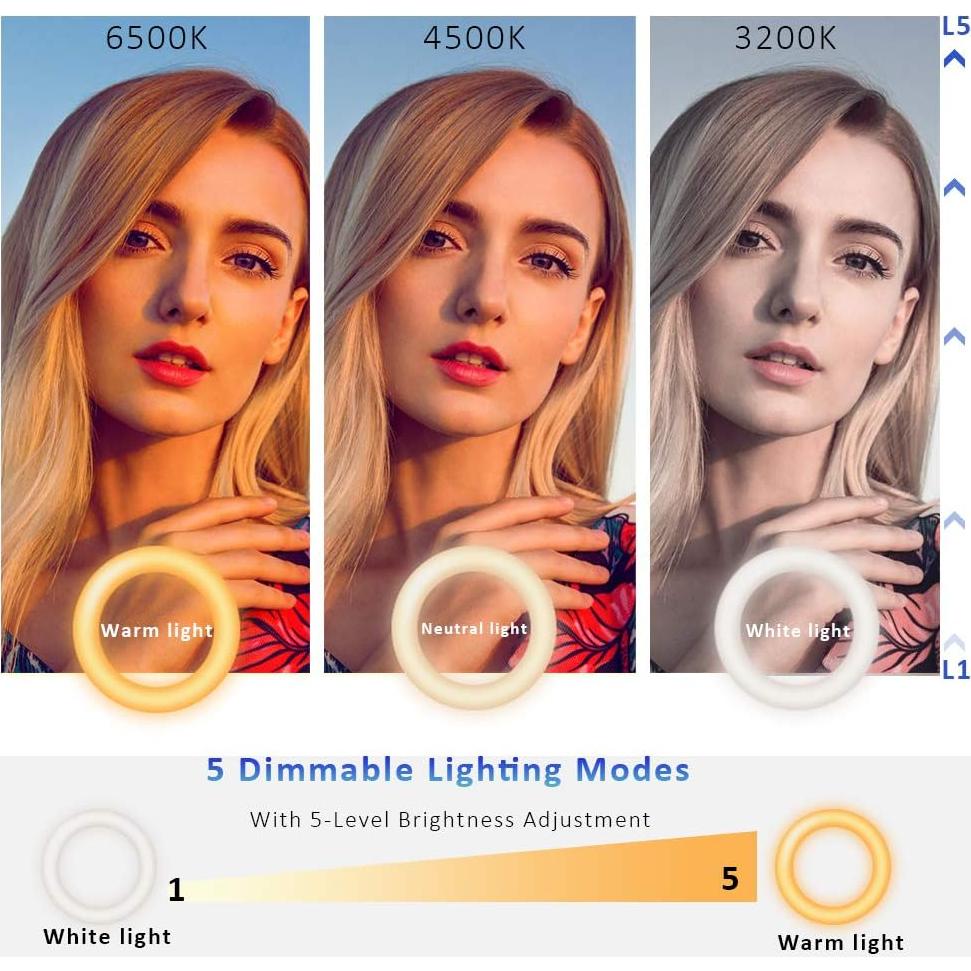 Video Conference Lighting Kit, Ring Light for Monitor Clip On,for Remote Working, Distance Learning,Zoom Call, Self Broadcasting and Live Streaming, Computer Laptop Video Conferencing