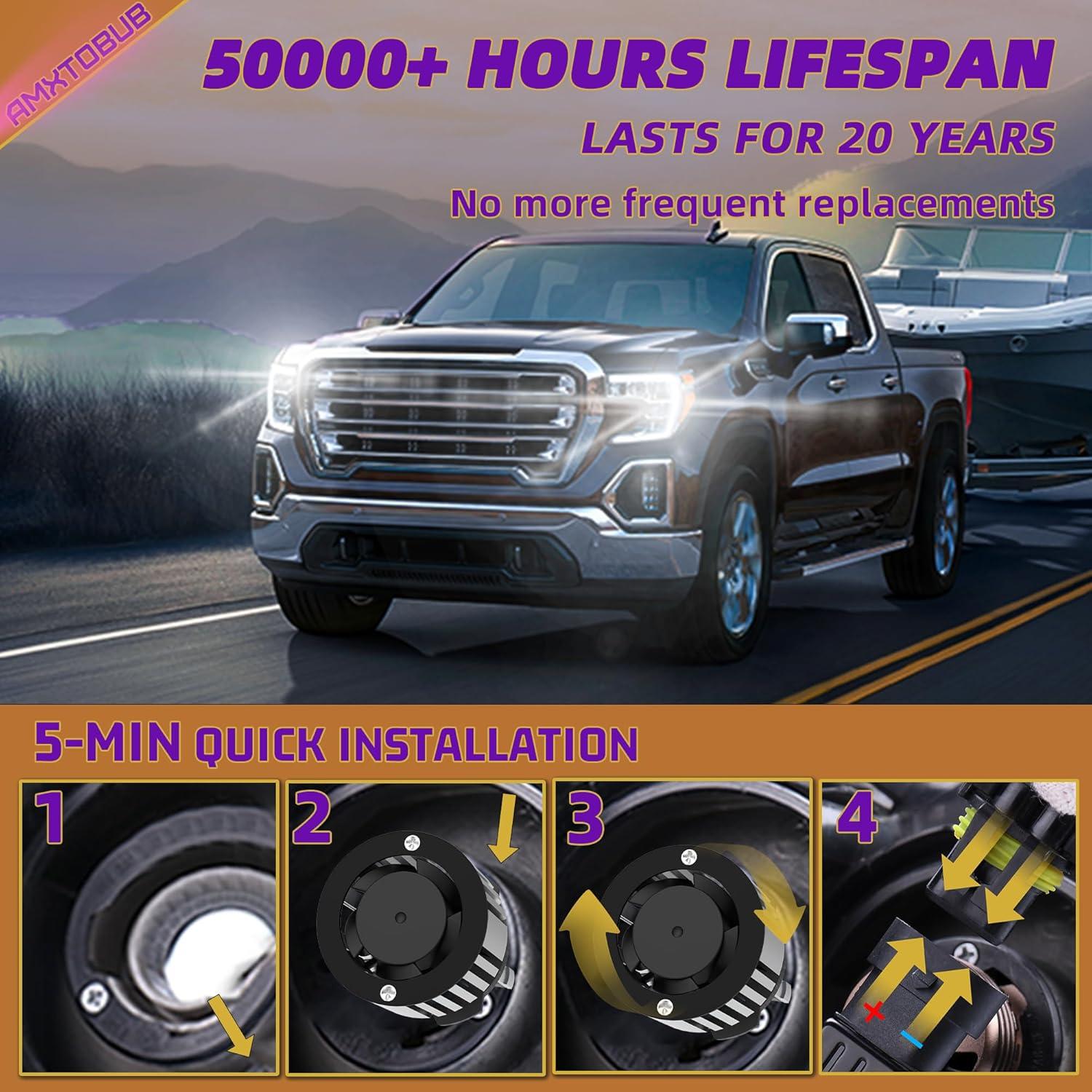 Bombillas LED AMXTOBUB 9005 9006 H11 para Honda Civic 2006-2015