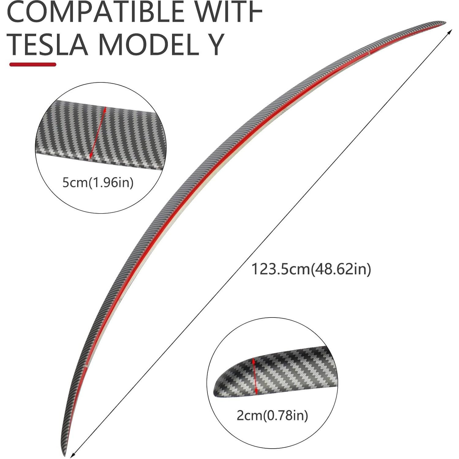 Alerón Trasero RACTOP para Tesla Model Y 2020-2024 Fibra de Carbono