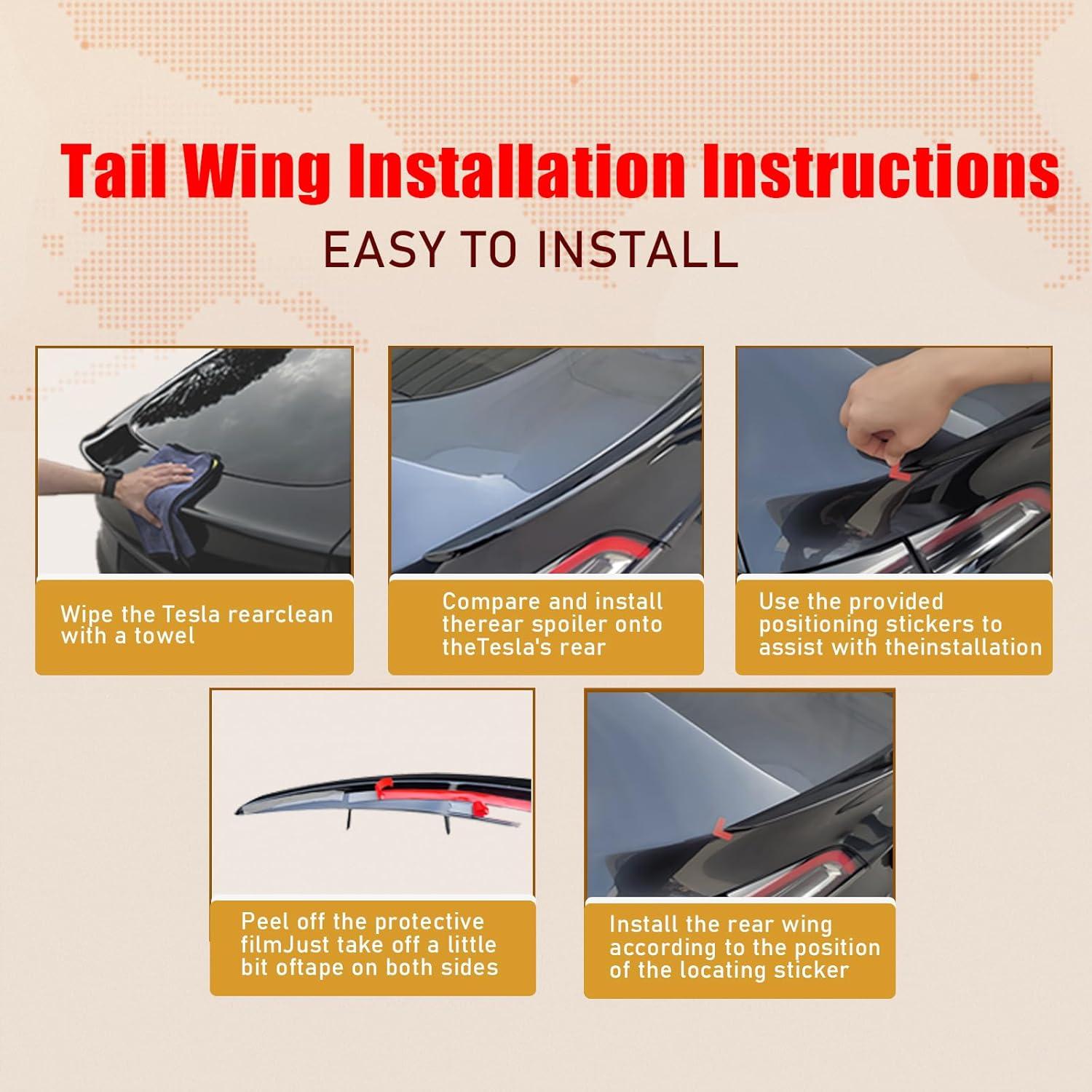 Spoiler Trasero Estilo MV para Tesla Model Y 2020-2025 ABS