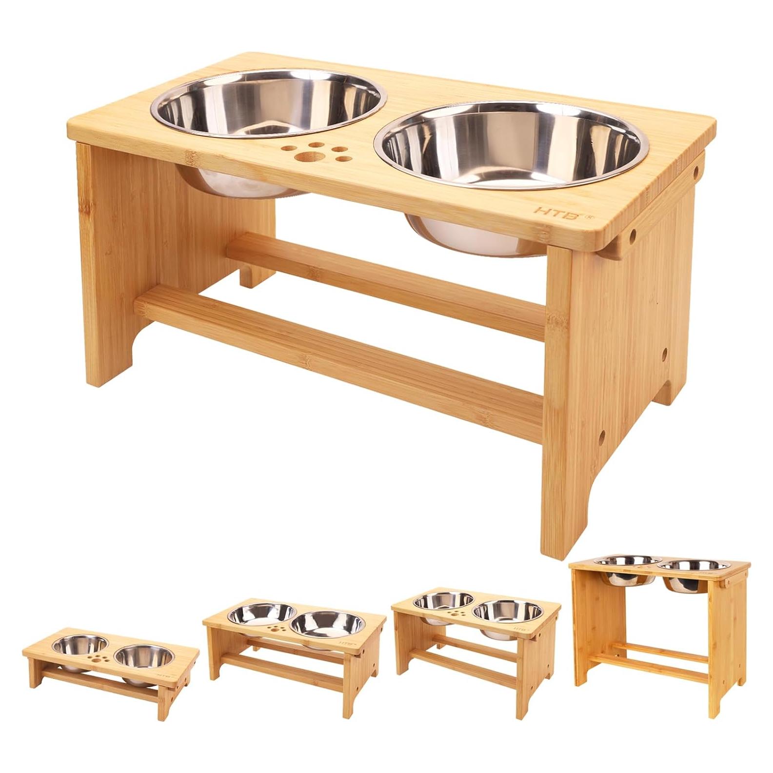 Soporte Elevado para Perros WYHTB con 2 Cuencos de Acero