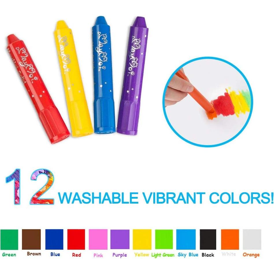 Barras de Pintura Tempera MayMoi 12 Colores Lavables No Tóxicas