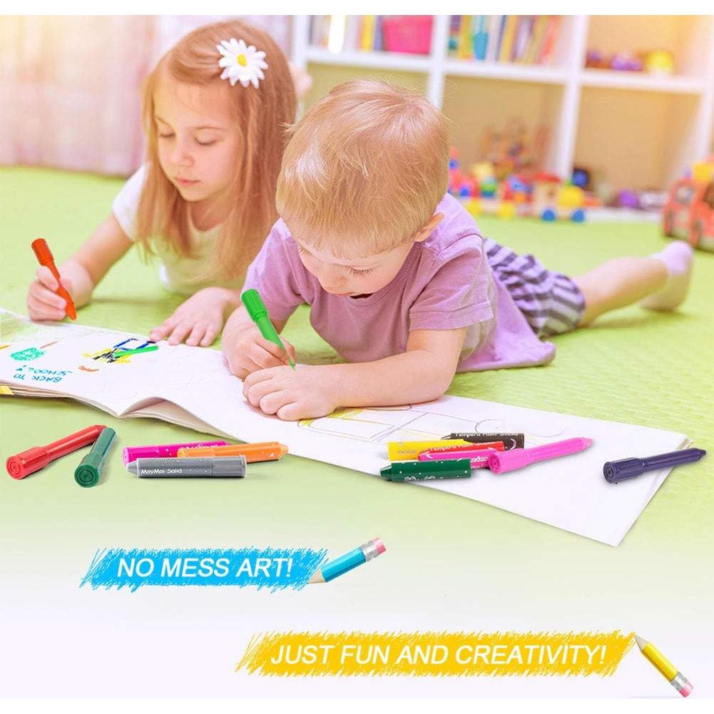 Barras de Pintura Tempera MayMoi 12 Colores Lavables No Tóxicas