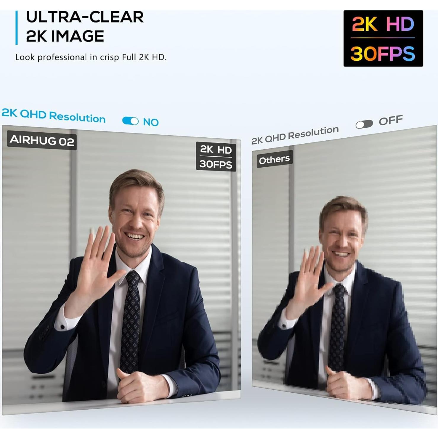 Webcam AIRHUG 02 2K Sin Micrófono 78° Gran Angular