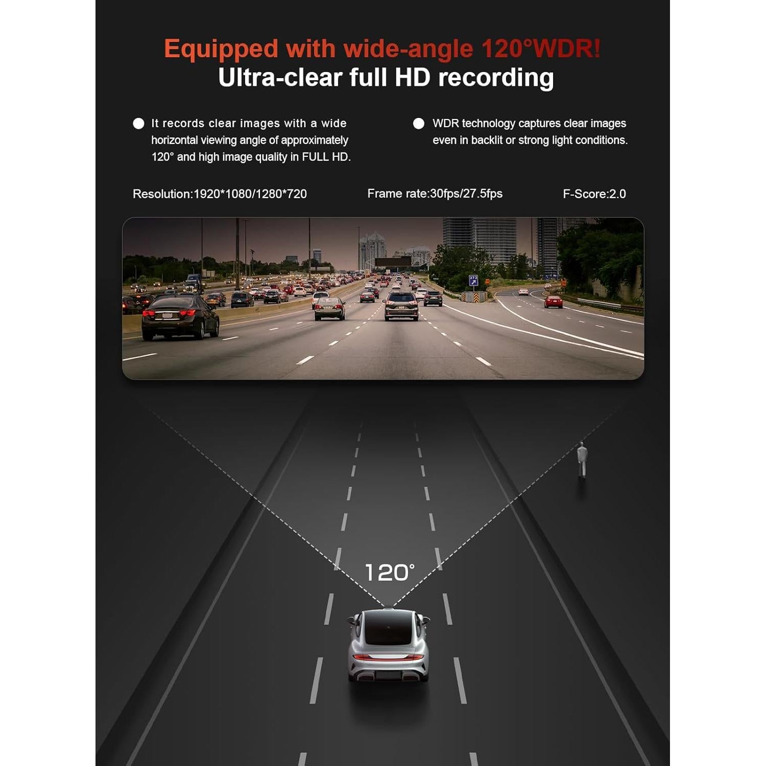 Cámara Dash Cam AKEEYO P1 1080P WiFi con G-Sensor