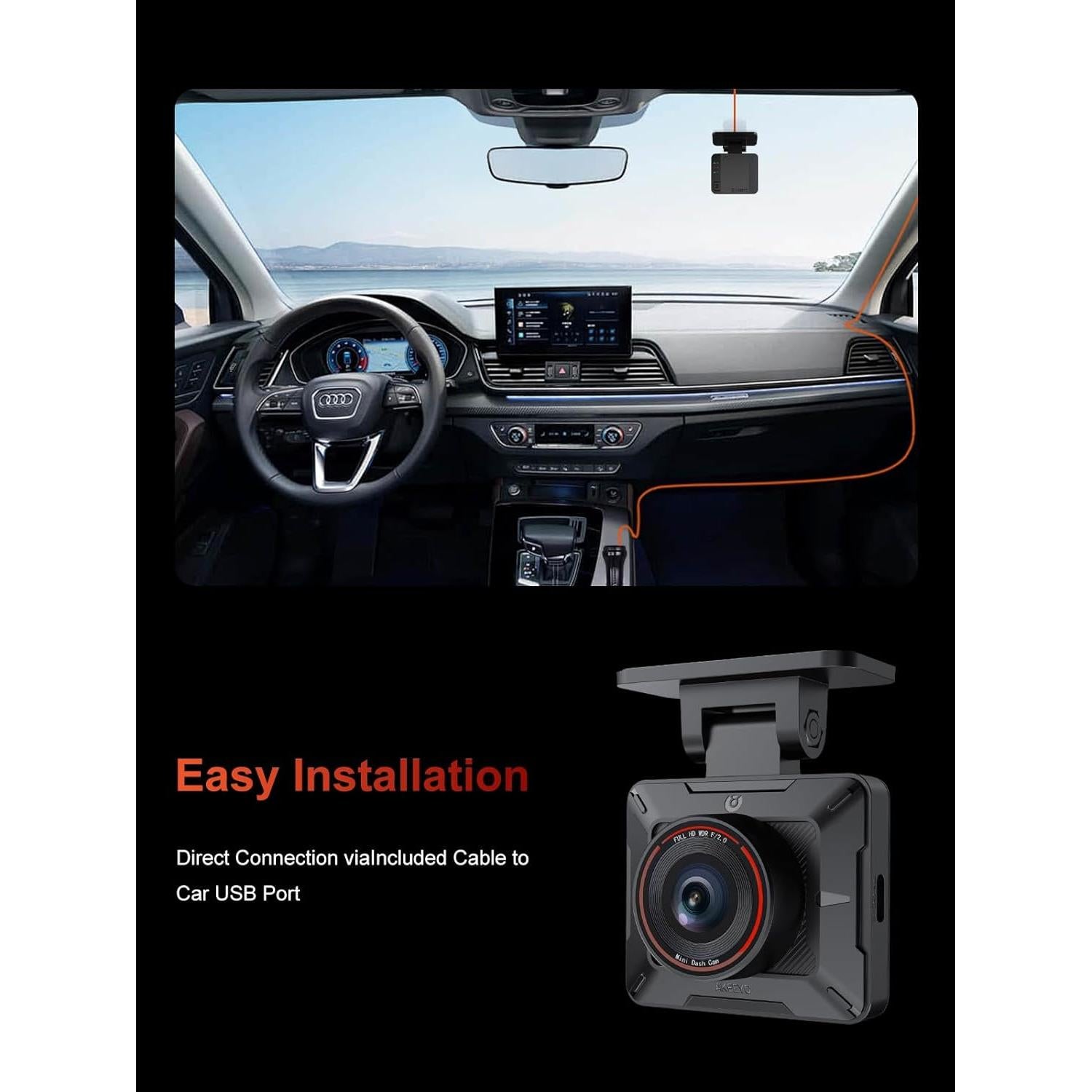 Cámara Dash Cam AKEEYO P1 1080P WiFi con G-Sensor