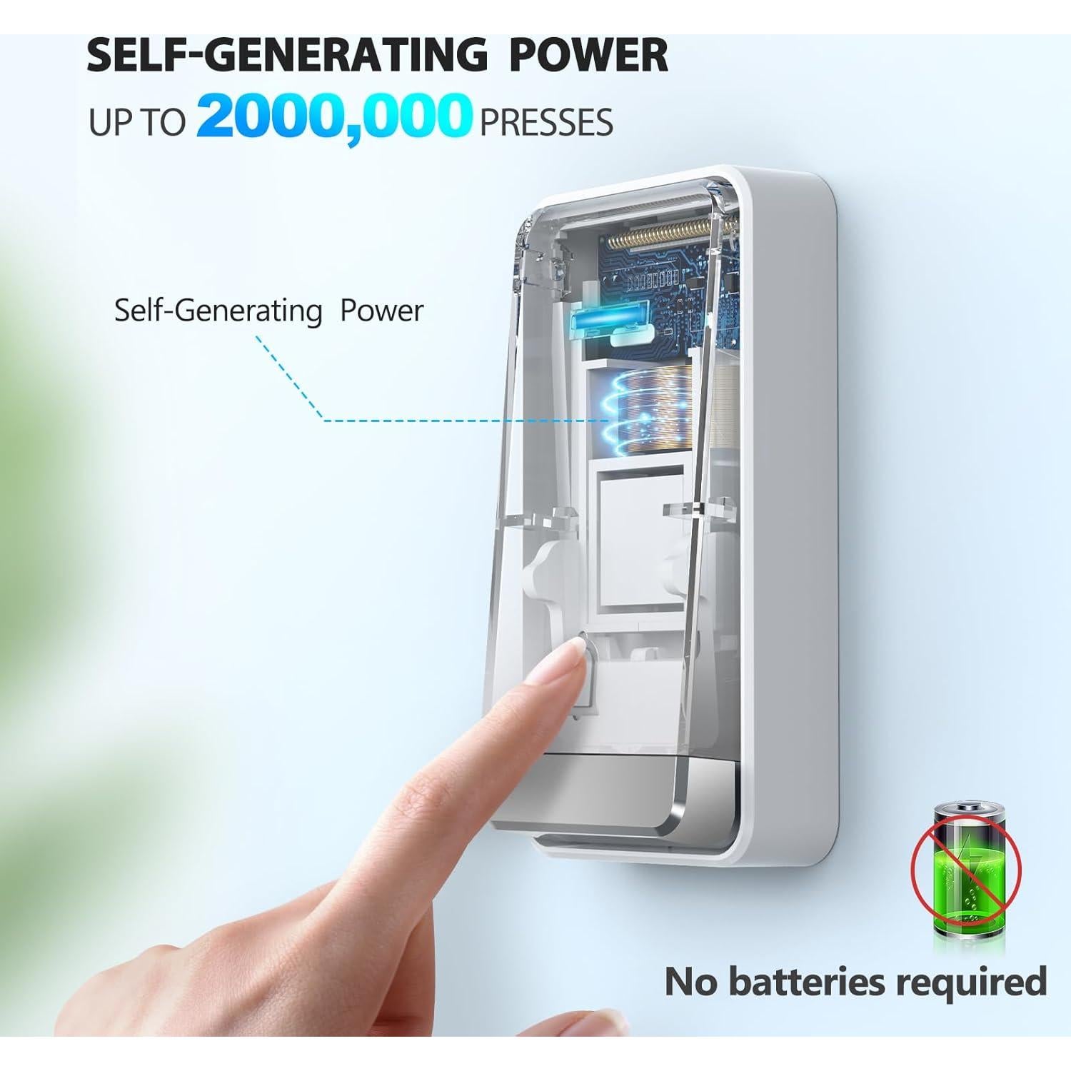 Timbre Inalámbrico TECKNET TK-WD003 400m Autoalimentado