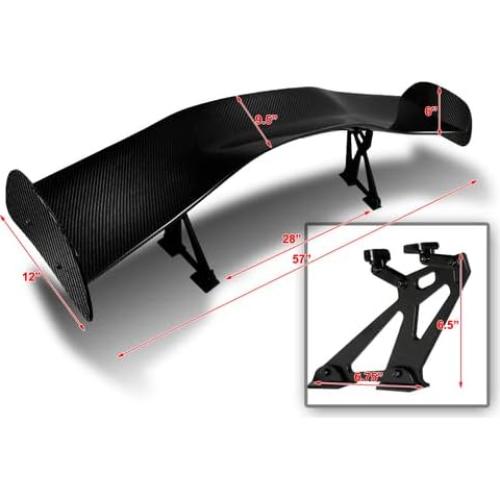 Alerón trasero ajustable GT HK5 de fibra de carbono 144.78 cm