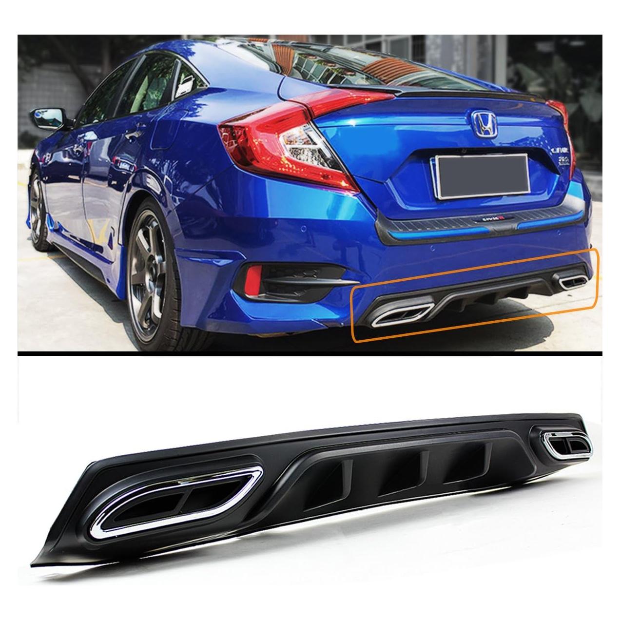 Difusor Trasero JDM Cuztom Tuning para Honda Civic 2016-2018