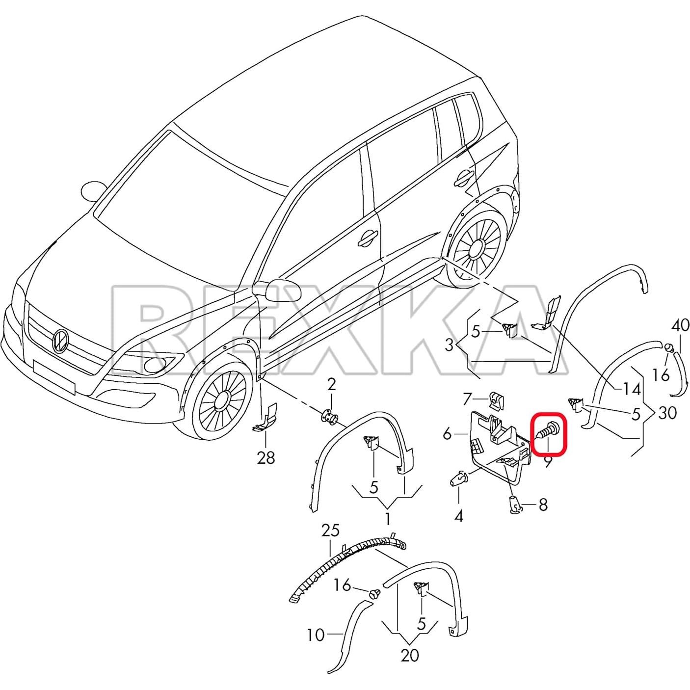 Tornillos de Guardabarros Rexka 30pcs M5x16mm para Audi y VW