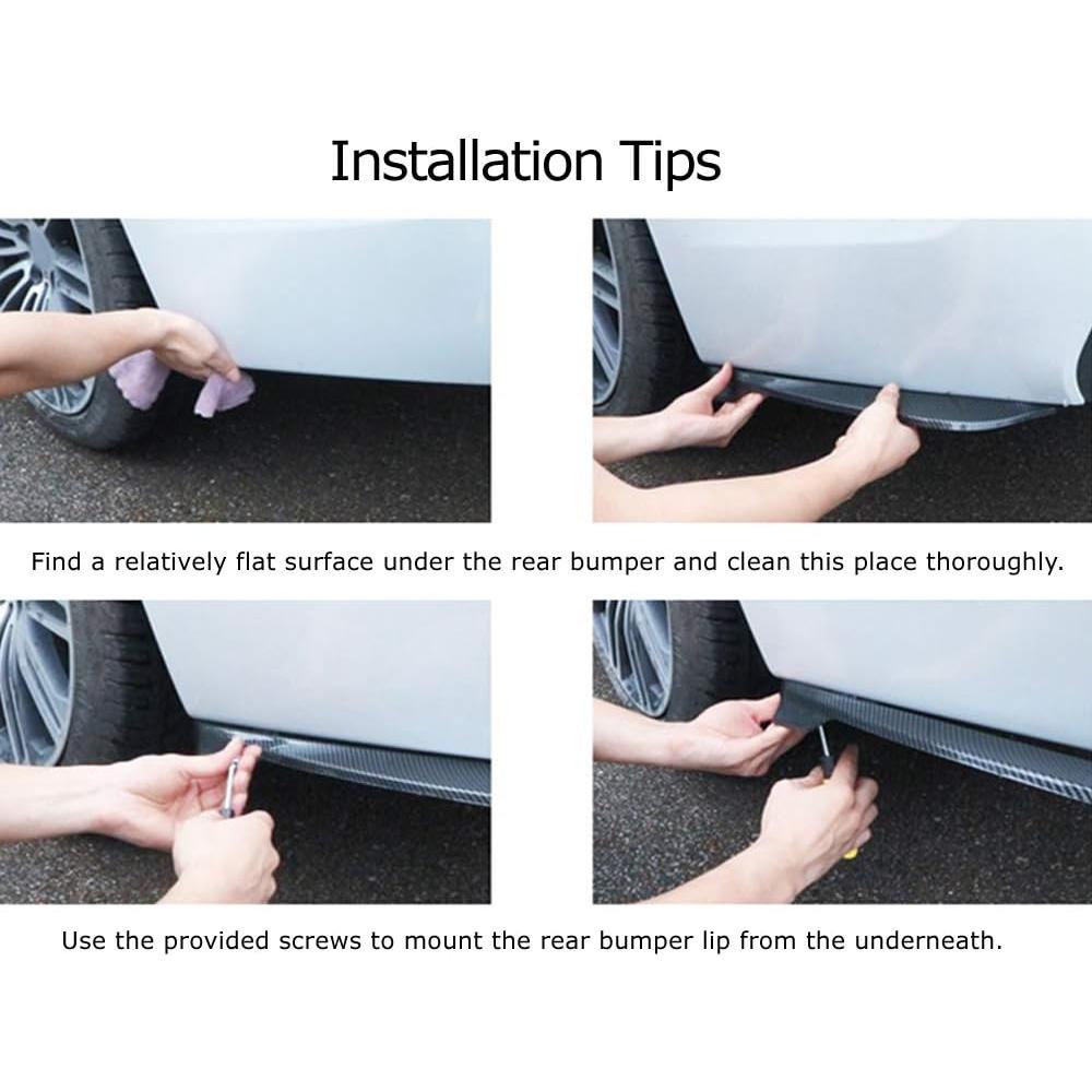 Difusores de Labio de Parachoques Trasero iJDMTOY Fibra Carbono