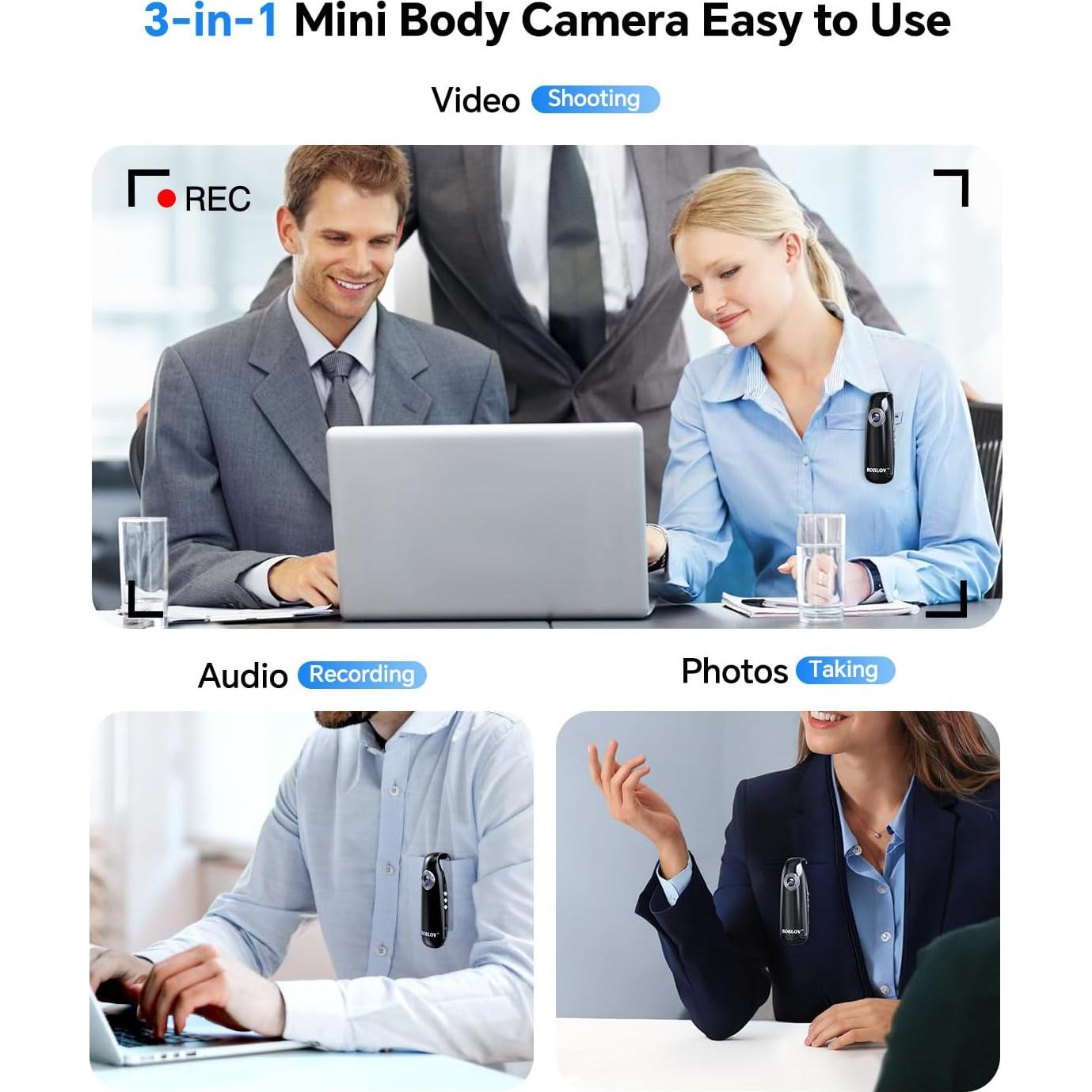 Cámara Corporal BOBLOV 007 Mini 64GB 1080P Portátil