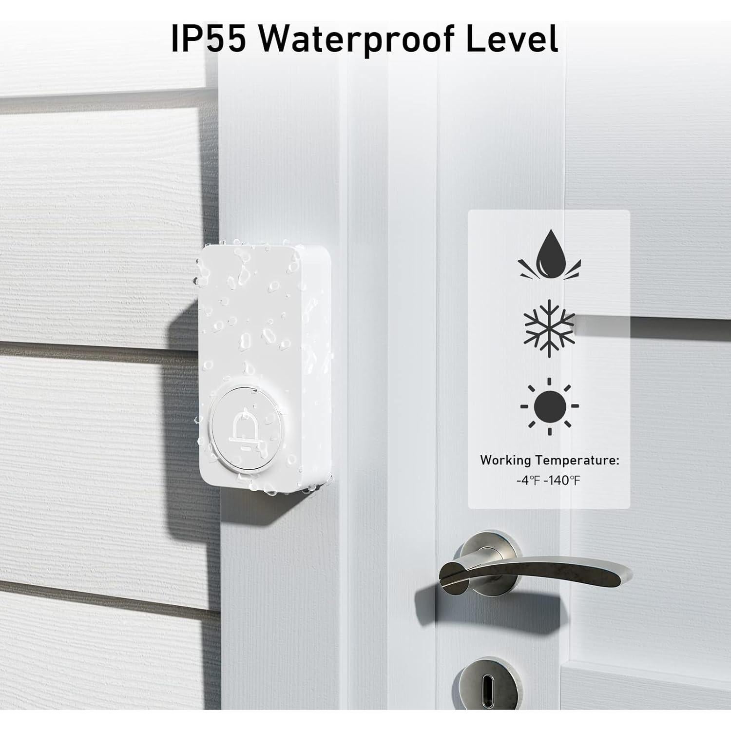 Timbre Inalámbrico SECRUI 2 Receptores 120 dB Blanco