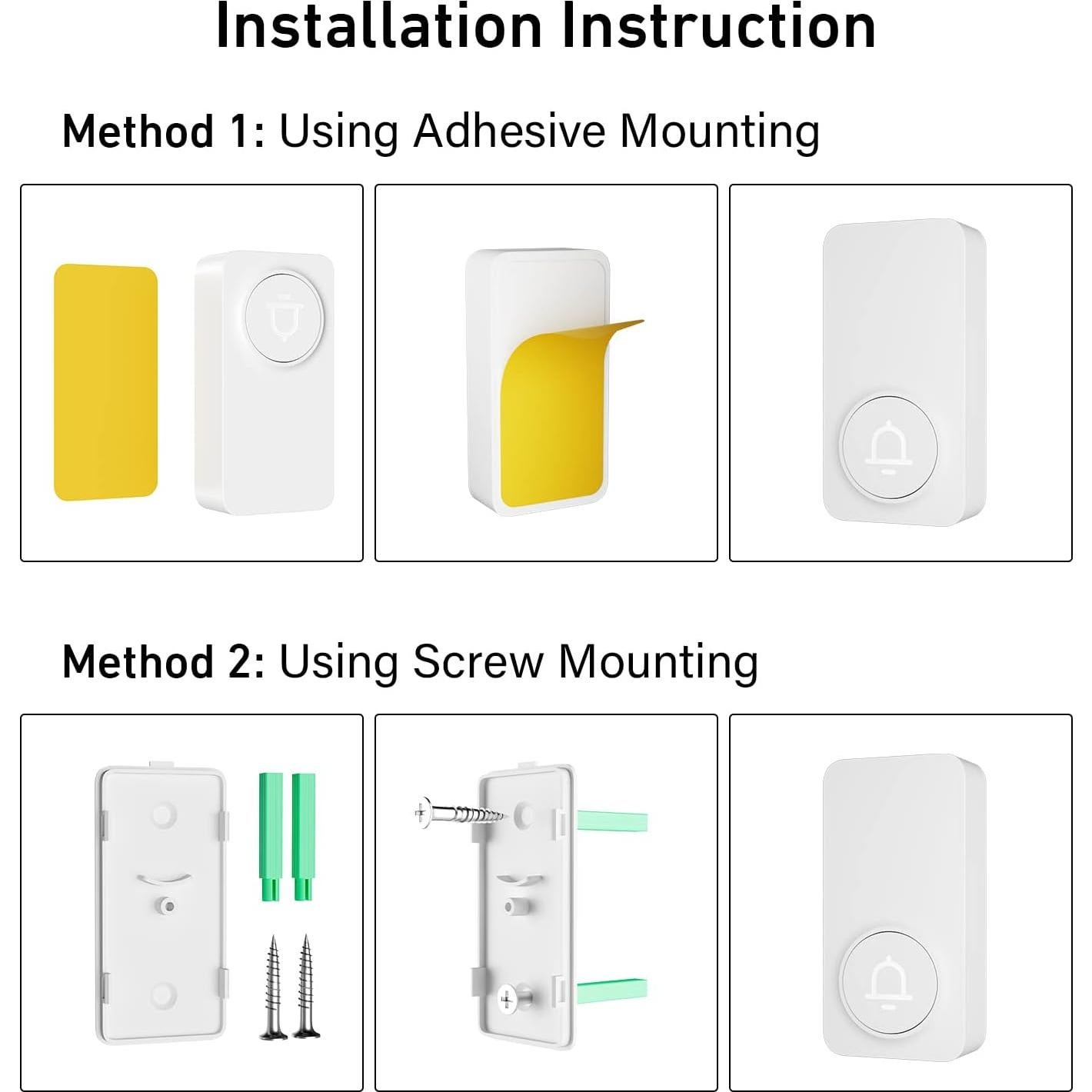 Timbre Inalámbrico SECRUI 2 Receptores 120 dB Blanco