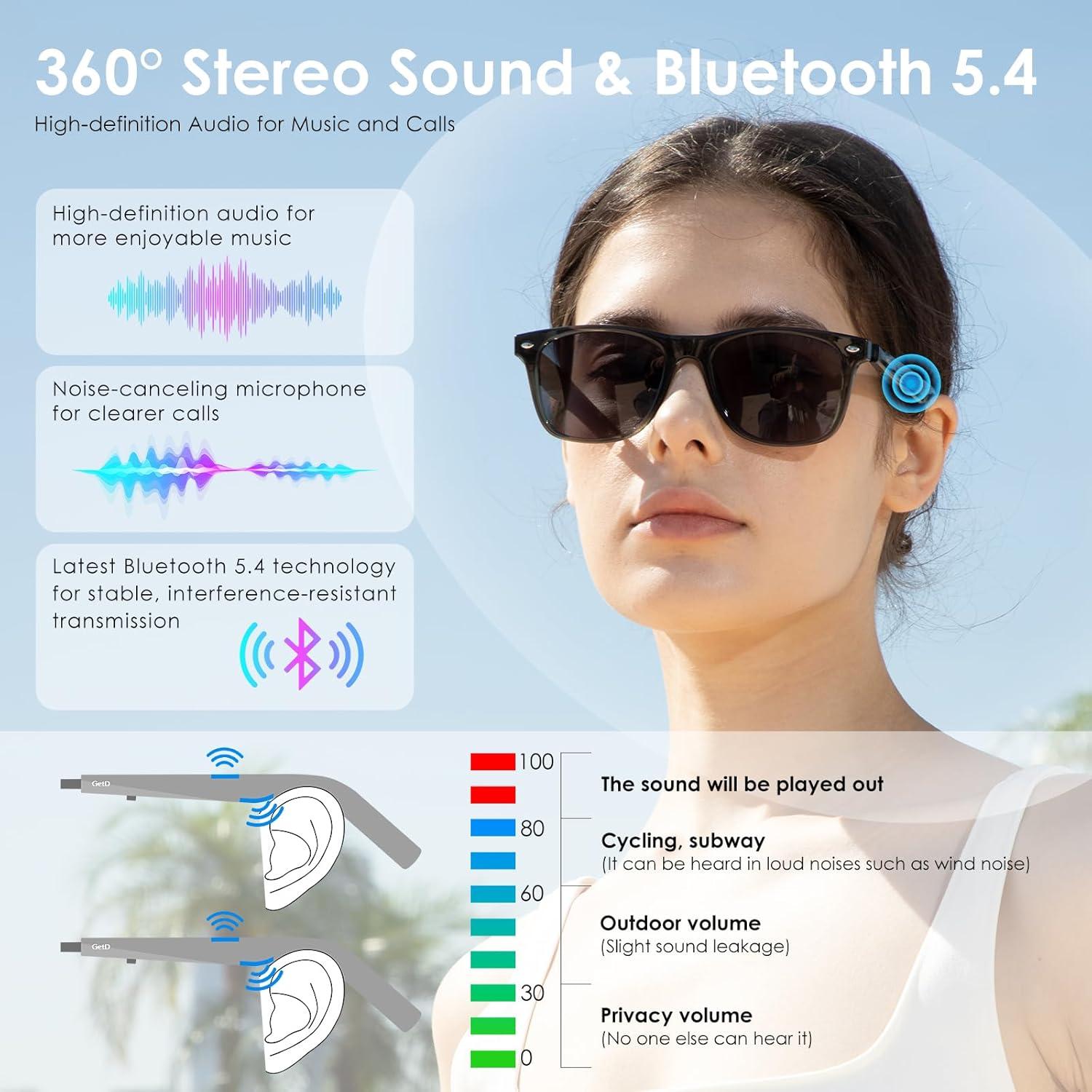 Gafas de sol inteligentes GetD con Bluetooth y traducción AI