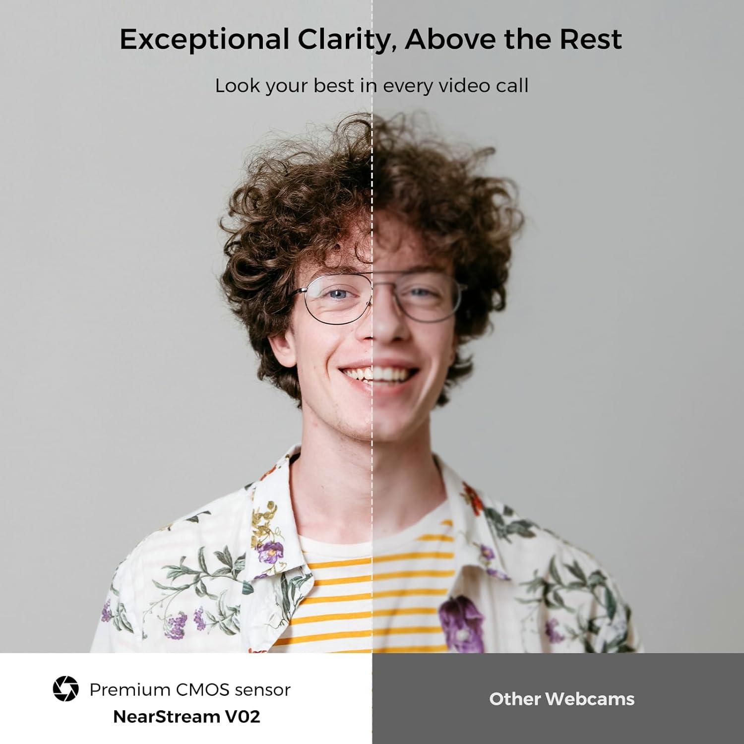 Cámara Web 2K NearStream V02AF con Micrófono y FOV Ajustable