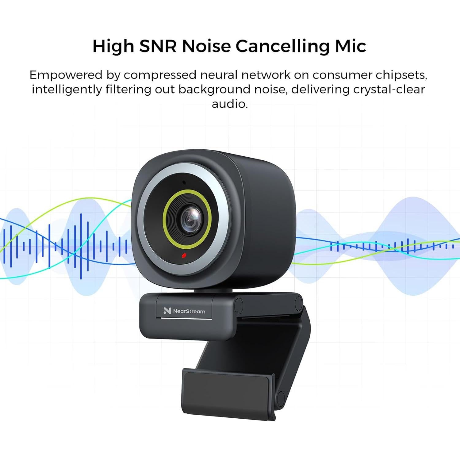 Cámara Web 2K NearStream V02AF con Micrófono y FOV Ajustable