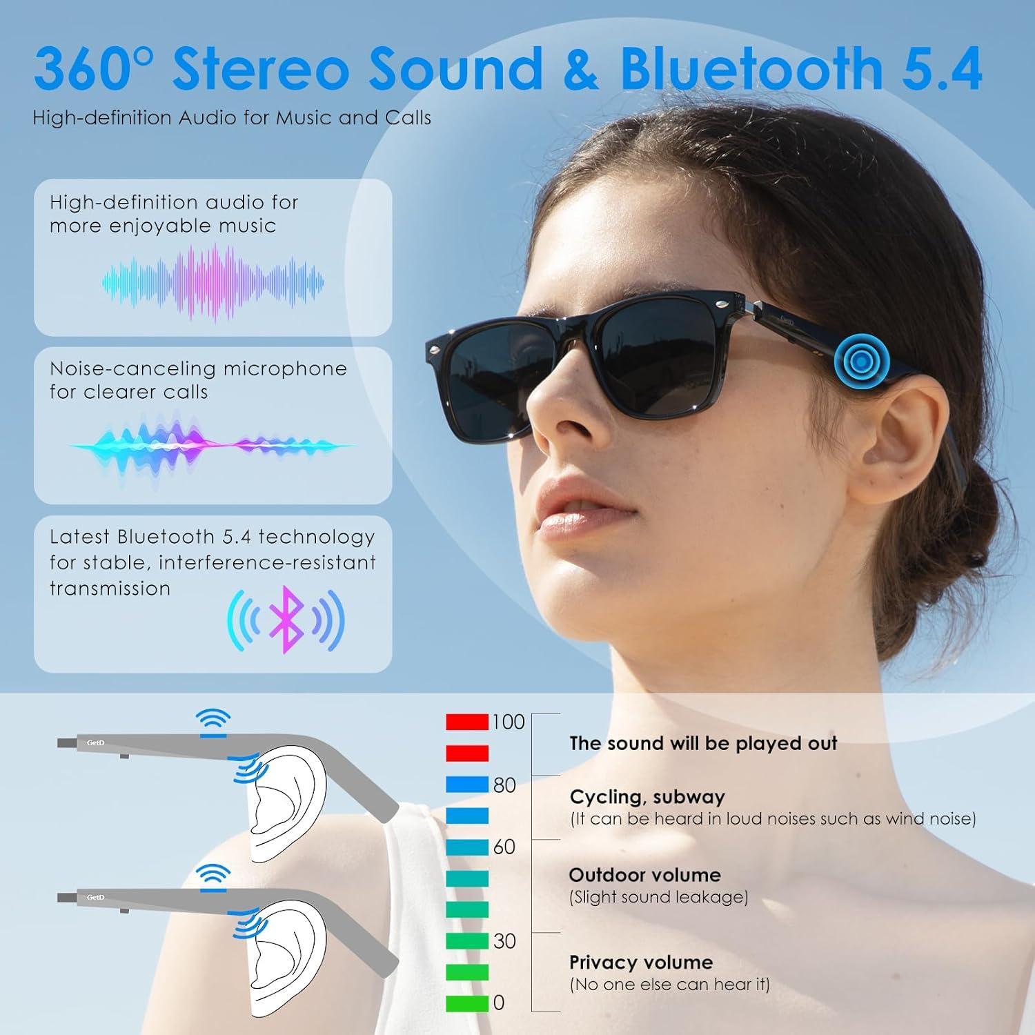 Gafas de sol inteligentes GetD con Bluetooth y traducción AI